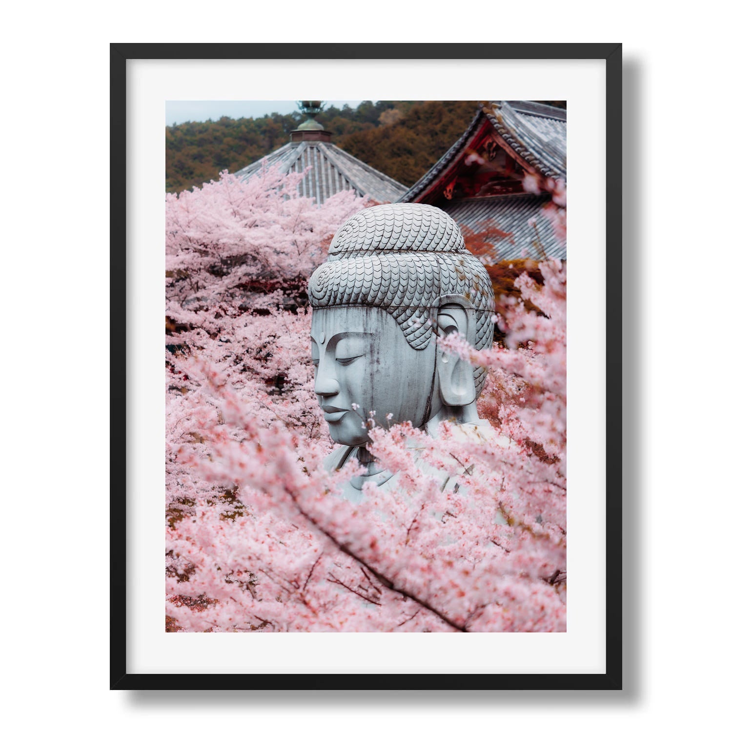 Tsubosaka - dera Temple Sakura II Framed Print - Architecture by Peter Yan Studio