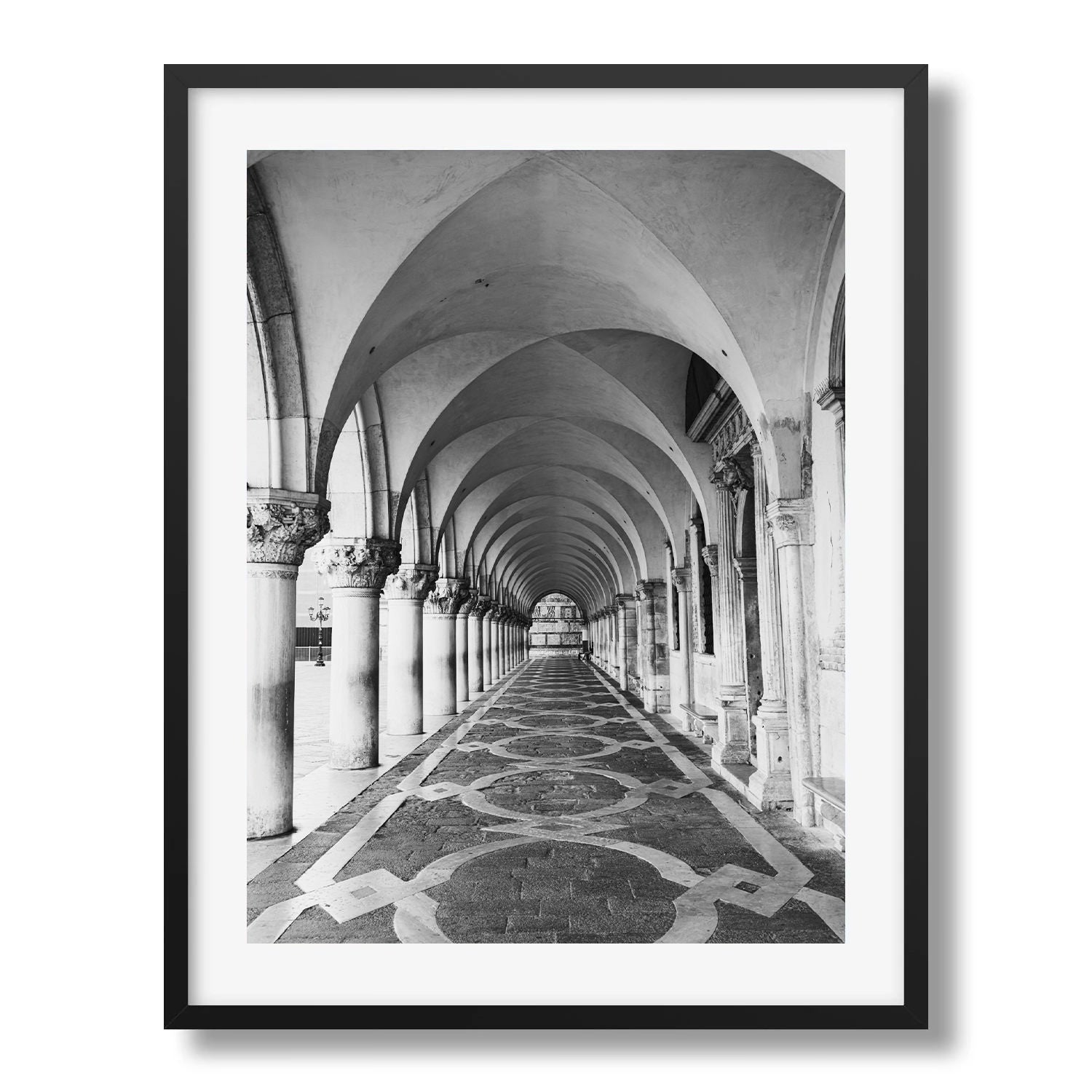 Venetian Arcades in Black and White Framed Print - Architecture by Peter Yan Studio