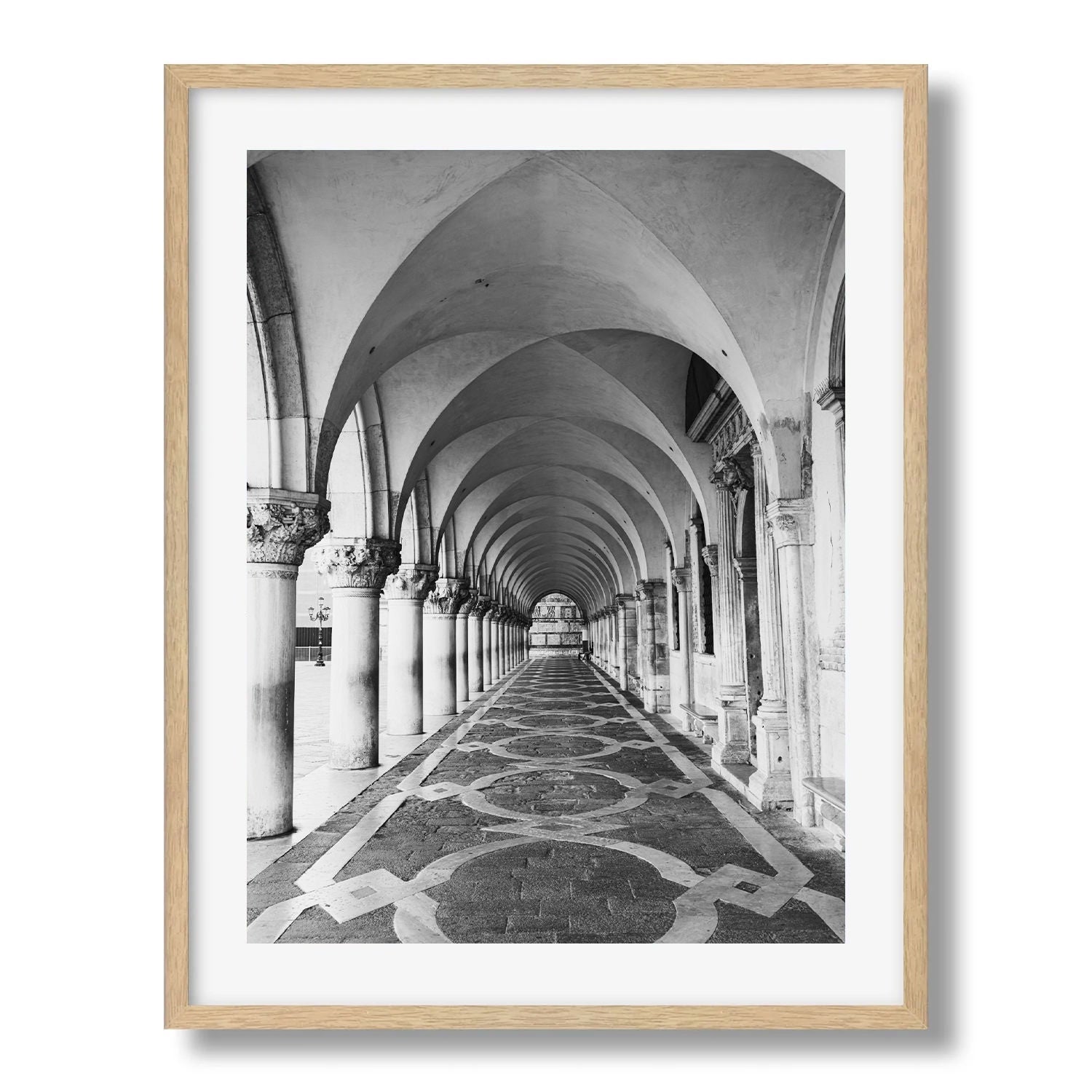 Venetian Arcades in Black and White Framed Print - Architecture by Peter Yan Studio
