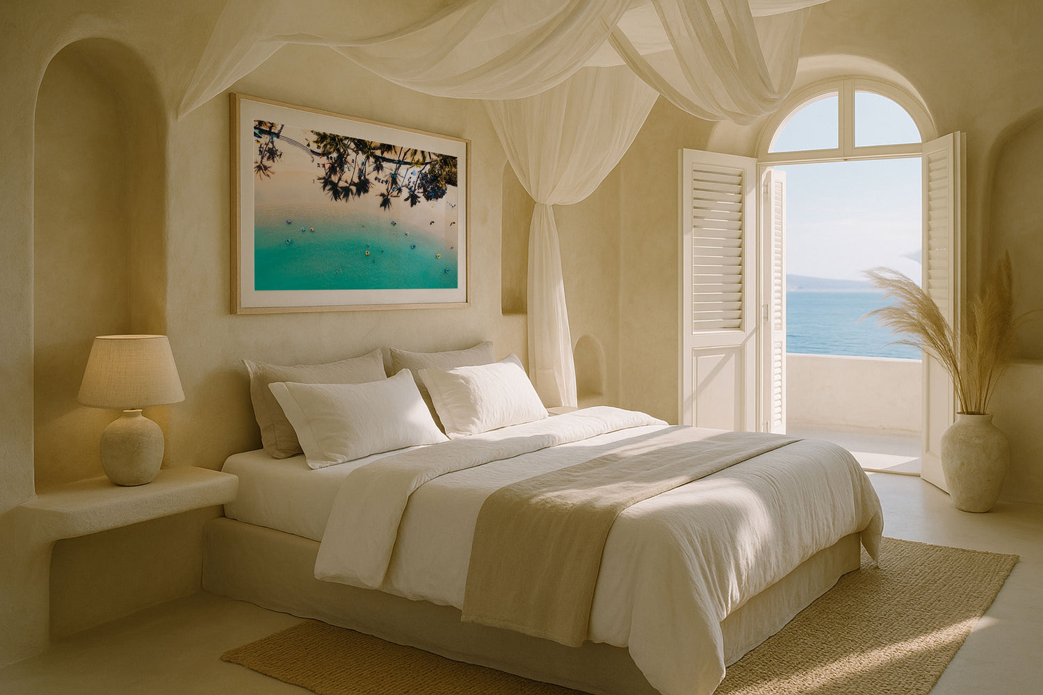 Waikiki Beach Shadows Series 5 Framed Print - Aerial by Peter Yan Studio