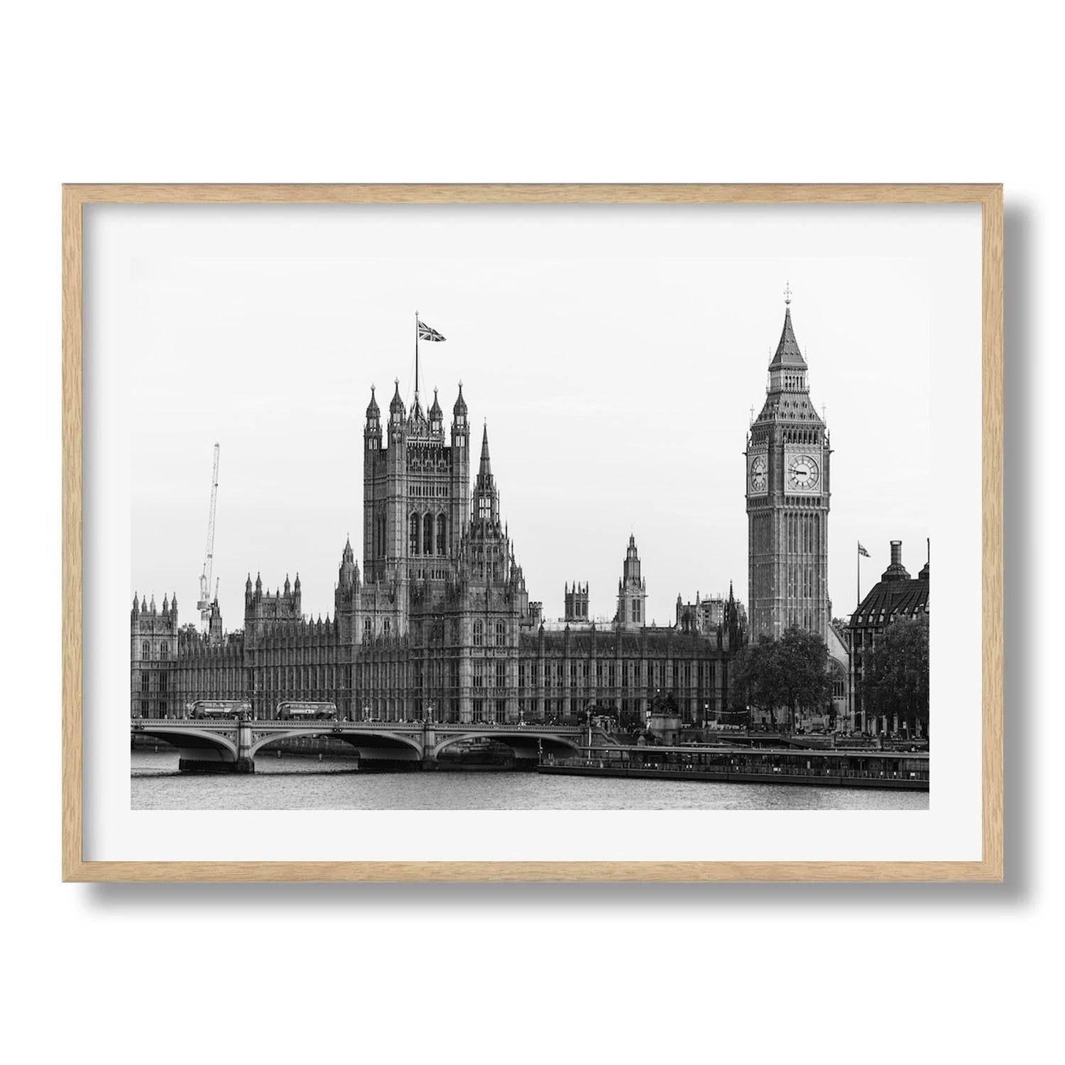 Westminster Abbey and Big Ben Black and White - Peter Yan Studio Framed Photo Print Wall Art