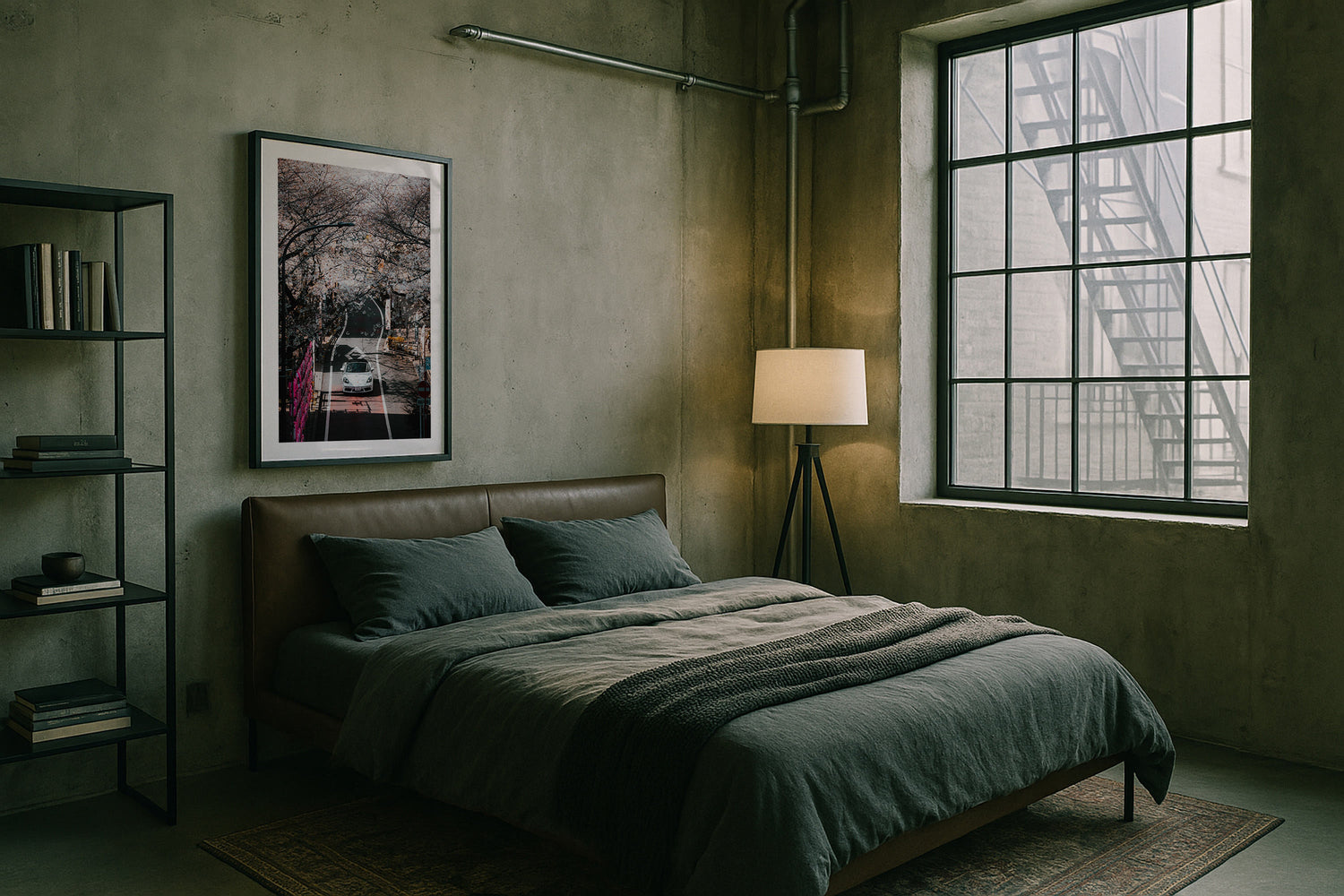 White Porsche Under the Cherry Blossom in Tokyo Framed Print - City by Peter Yan Studio