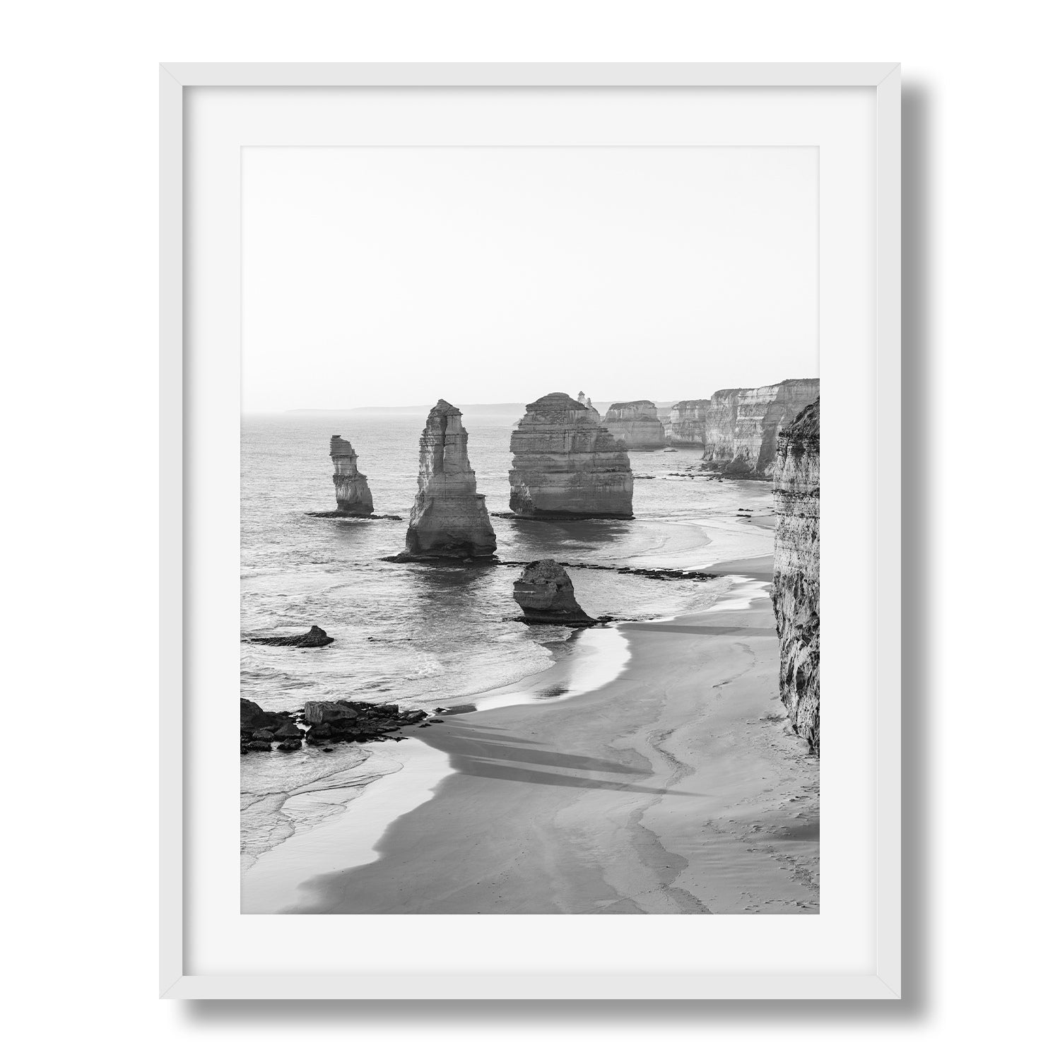 12 Apostles Black & White Framed Print - Australia by Peter Yan Studio