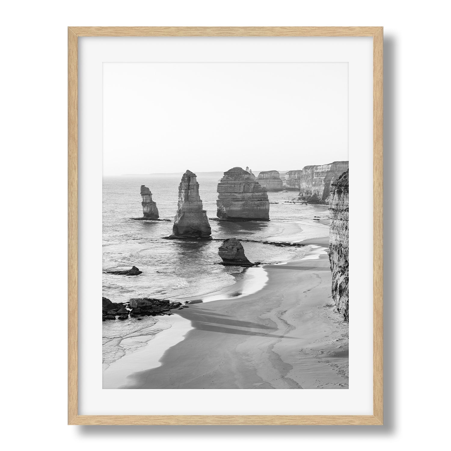 12 Apostles Black & White Framed Print - Australia by Peter Yan Studio