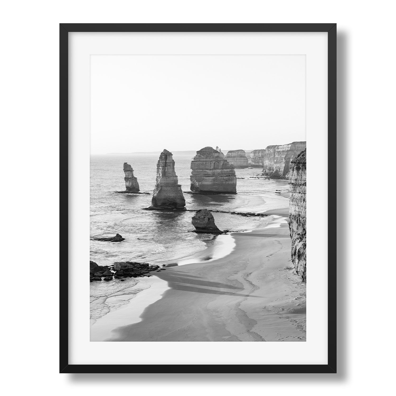 12 Apostles Black & White Framed Print - Australia by Peter Yan Studio