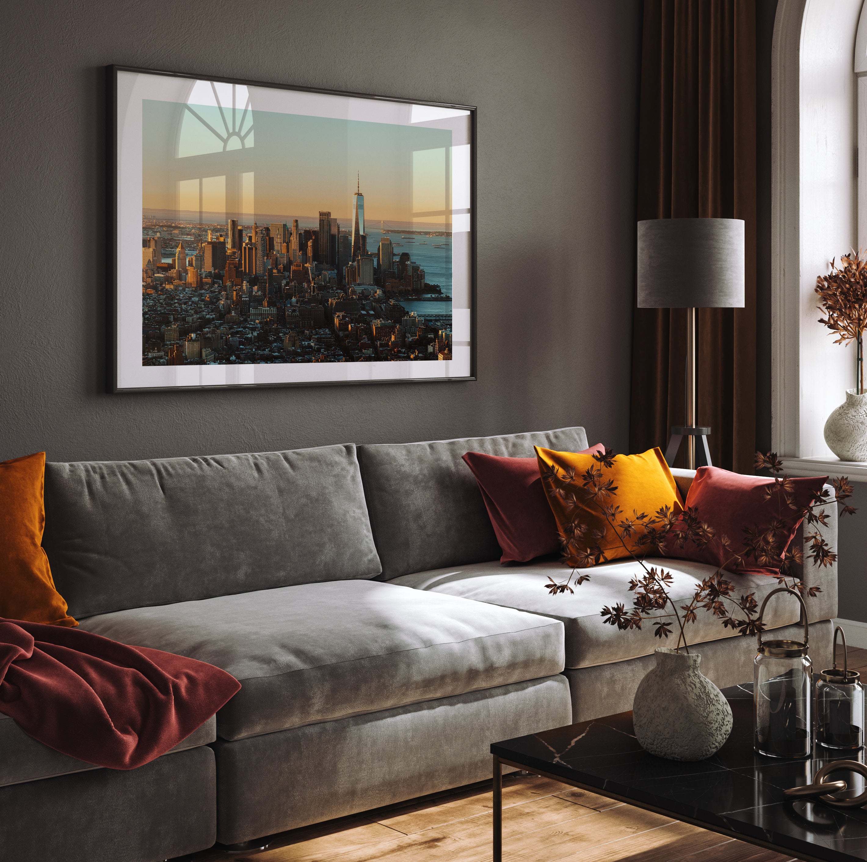 Downtown Manhattan Sunrise II - Peter Yan Studio Framed Photo Print Wall Art