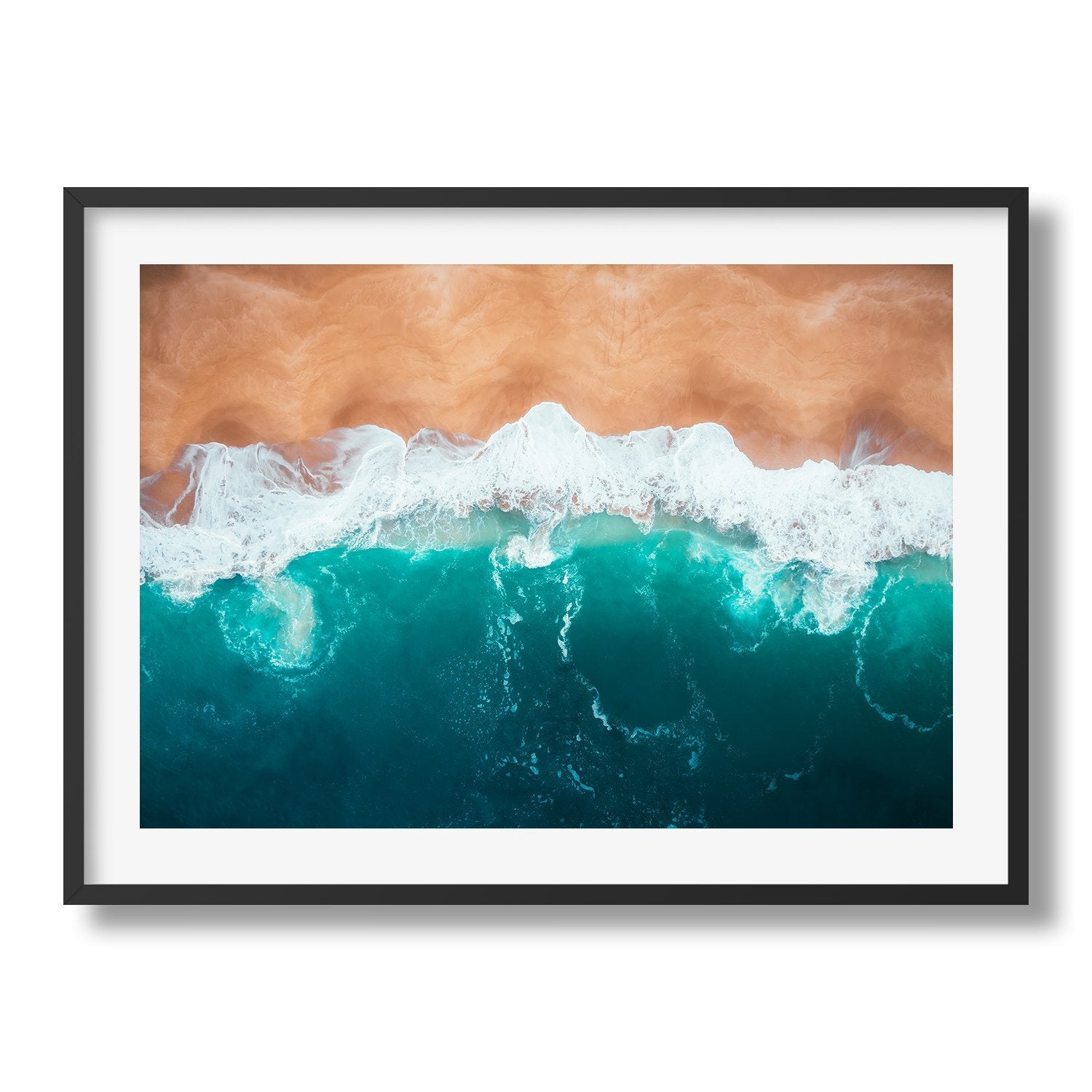 Above the Ocean Waves and Orange Beach | Premium Framed Print - Peter Yan Studio