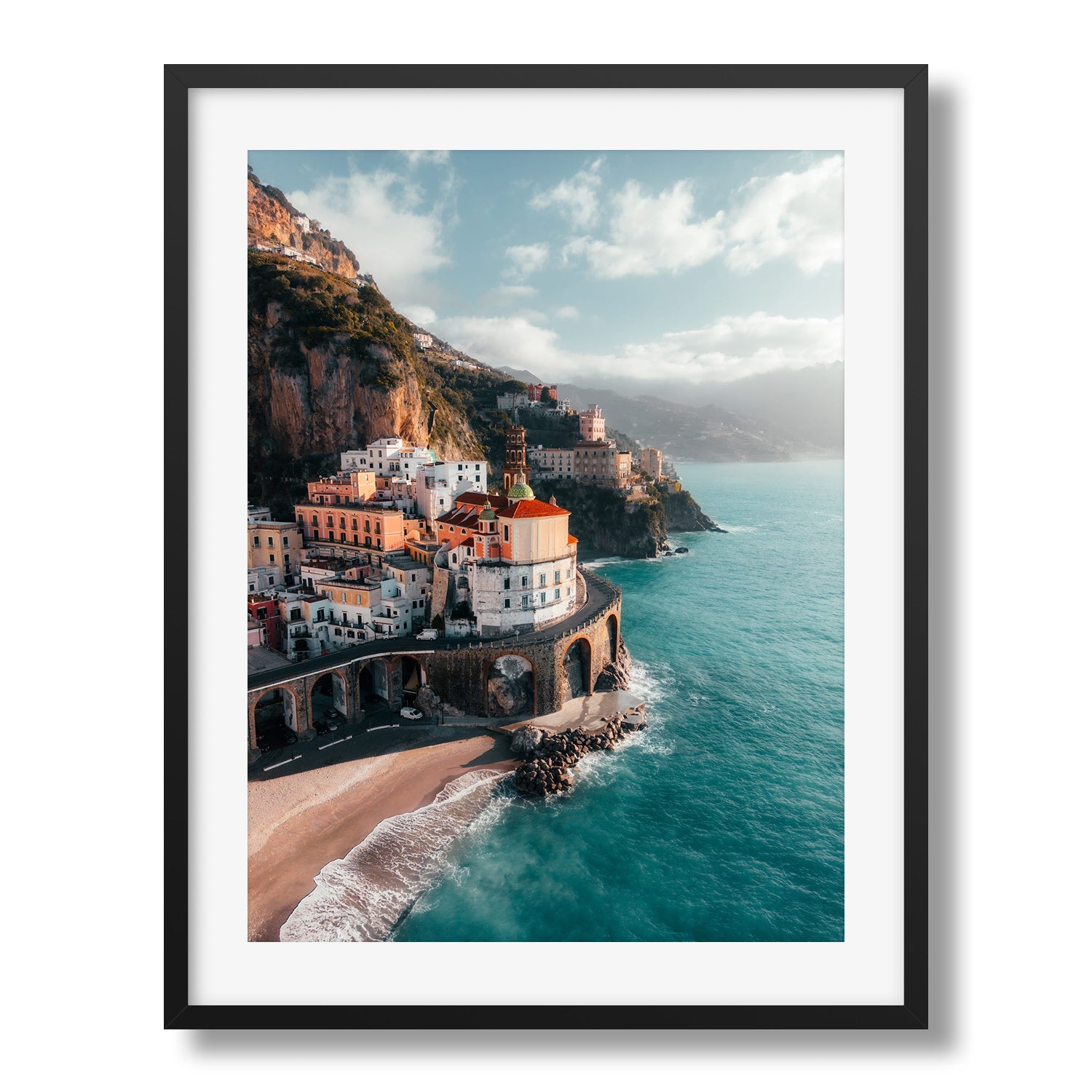 Atrani Sunrise, Amalfi Coast Framed Print - Architecture by Peter Yan Studio
