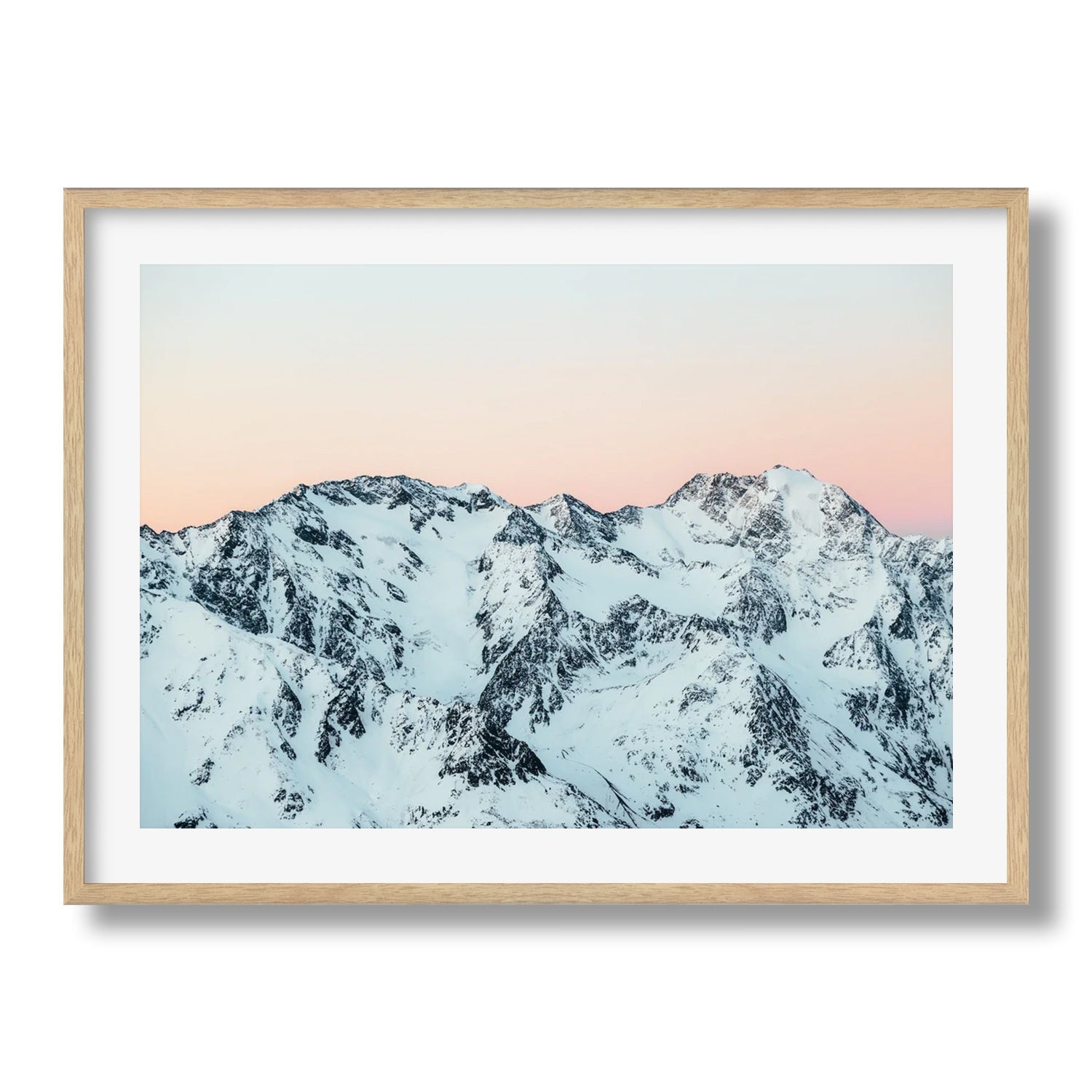 Austrian Snowy Mountains At Dawn - Peter Yan Studio Framed Photo Print Wall Art