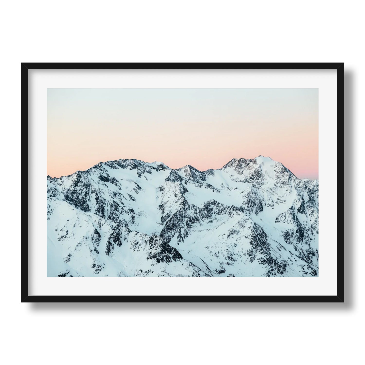 Austrian Snowy Mountains At Dawn Framed Print - Austria by Peter Yan Studio