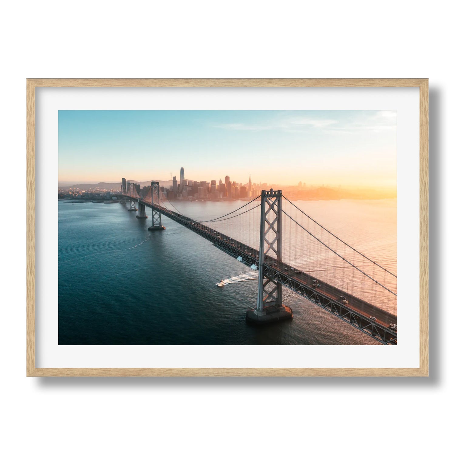 Bay Bridge San Francisco Sunset - Peter Yan Studio Framed Photo Print Wall Art