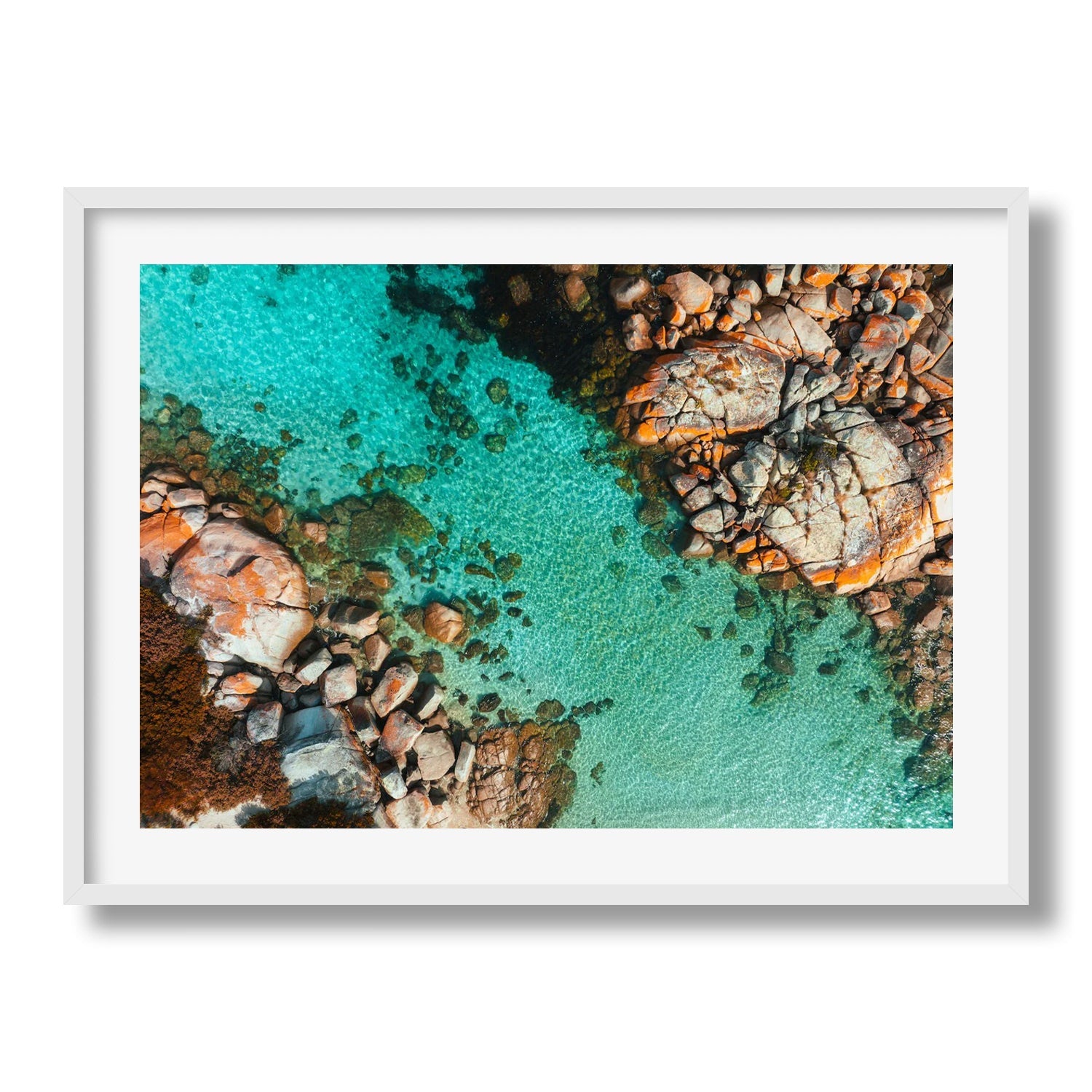 Bay Of Fires Tasmania III Framed Print - Aerial by Peter Yan Studio