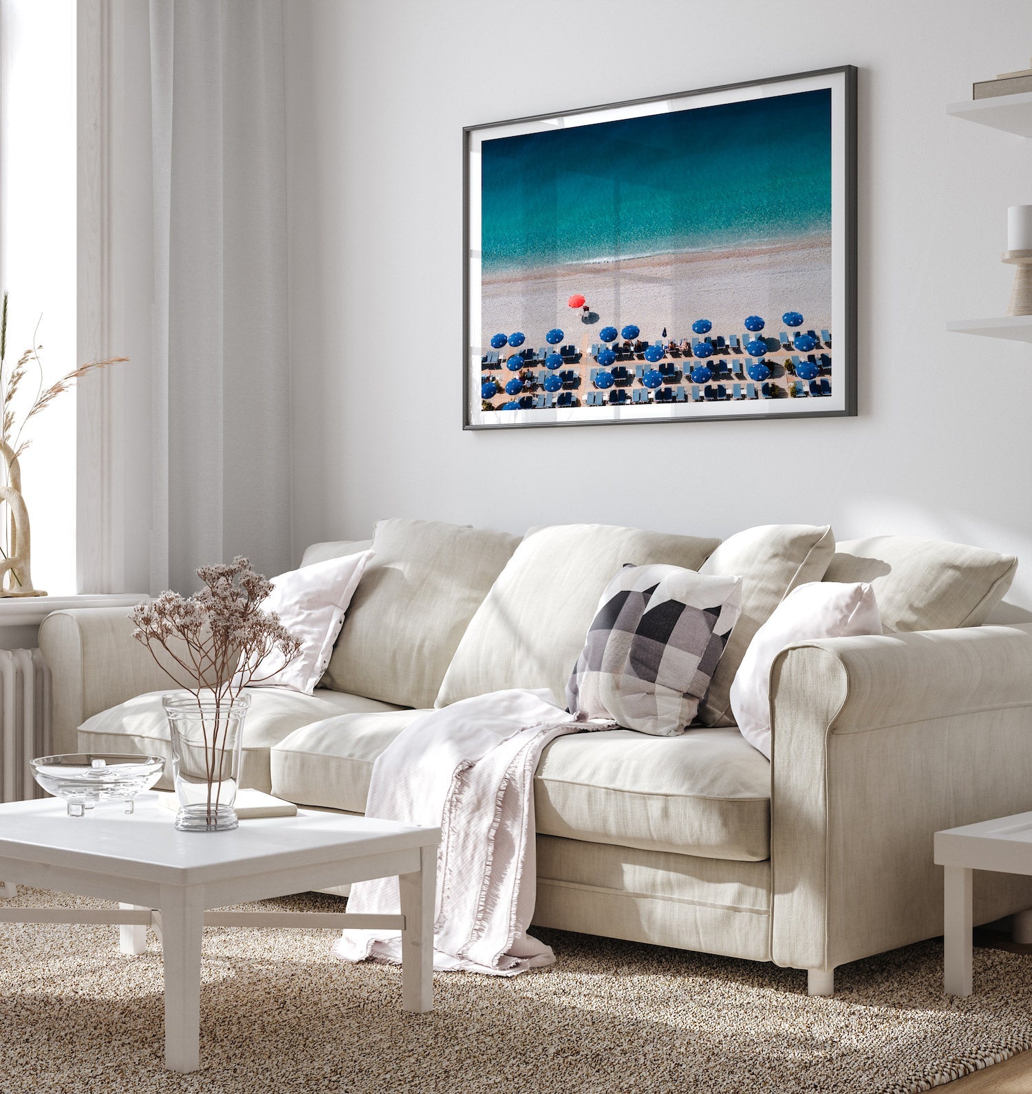 Blue Beach Club in Nice France - Peter Yan Studio Framed Photo Print Wall Art