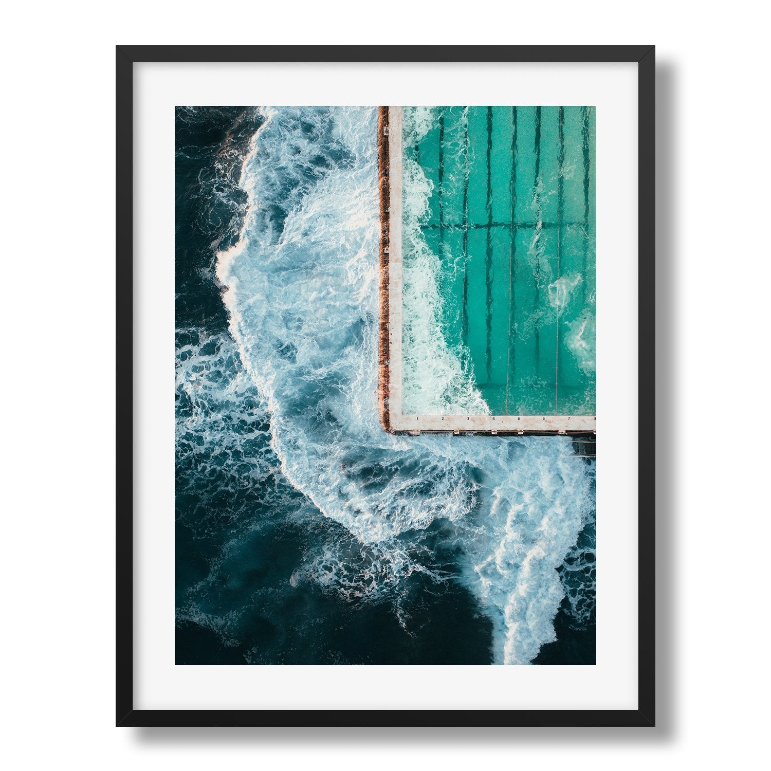 Bondi Icebergs Pool From Above FP1 Framed Print - Aerial by Peter Yan Studio