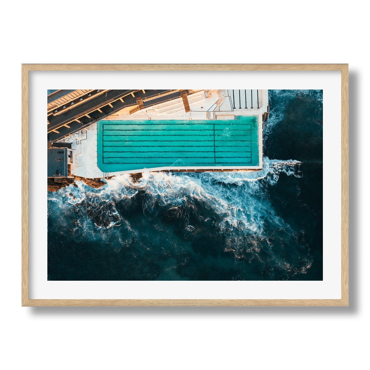 Bondi Icebergs Pool From Above FP2 | Premium Framed Print - Peter Yan Studio