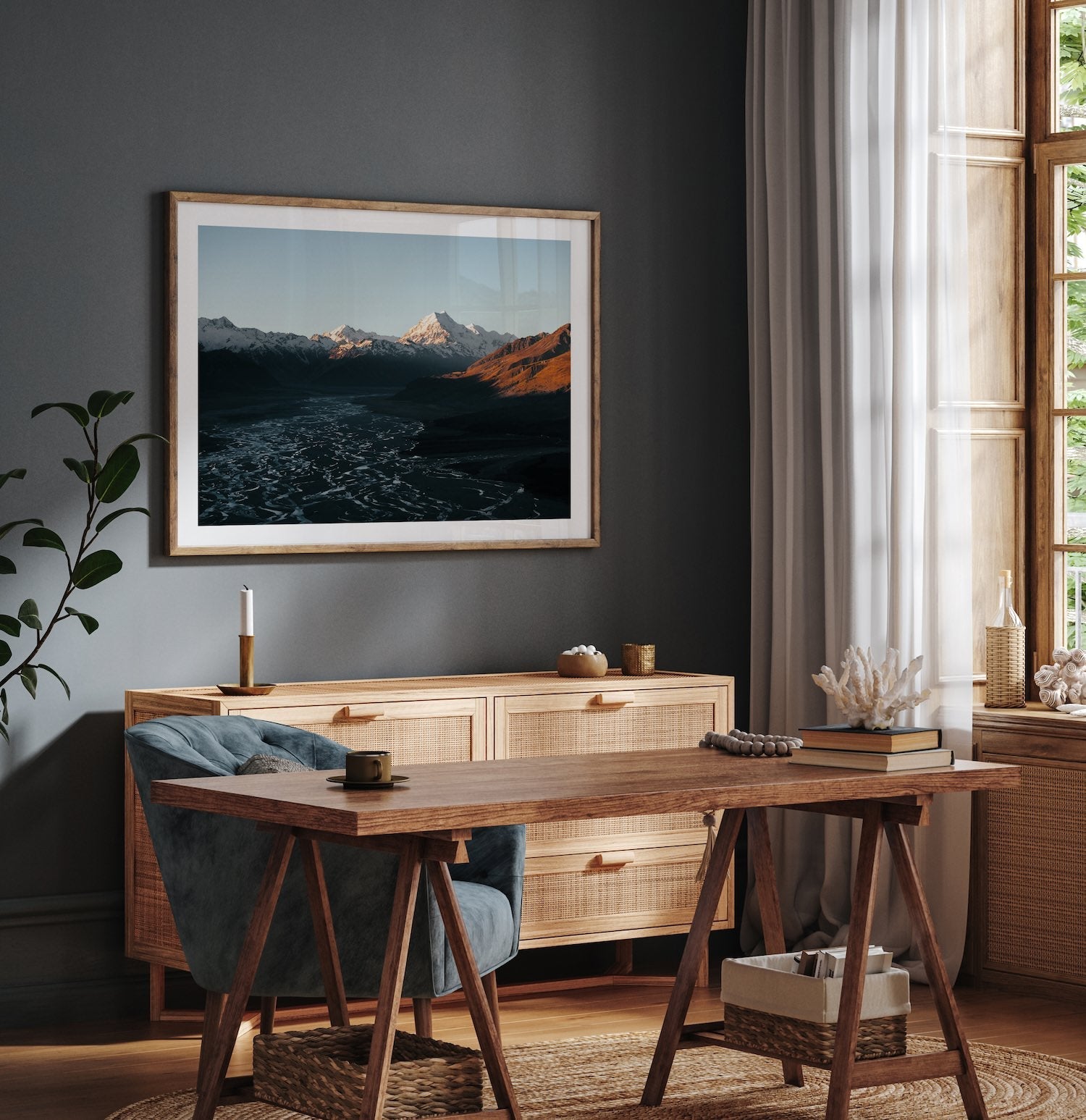 Braided Riverbed II Framed Print - Aerial by Peter Yan Studio