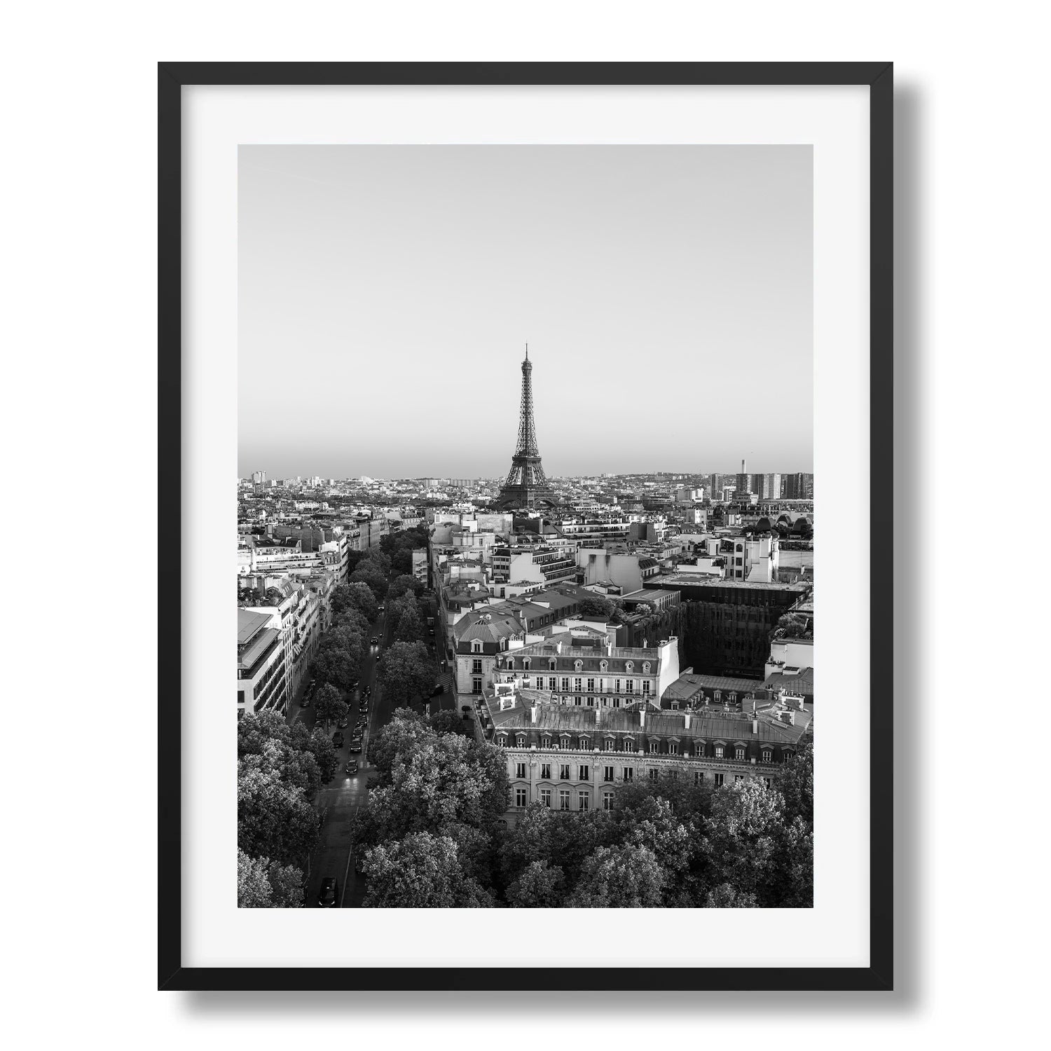 City of Love - Paris in Black & White Framed Print - Aerial by Peter Yan Studio