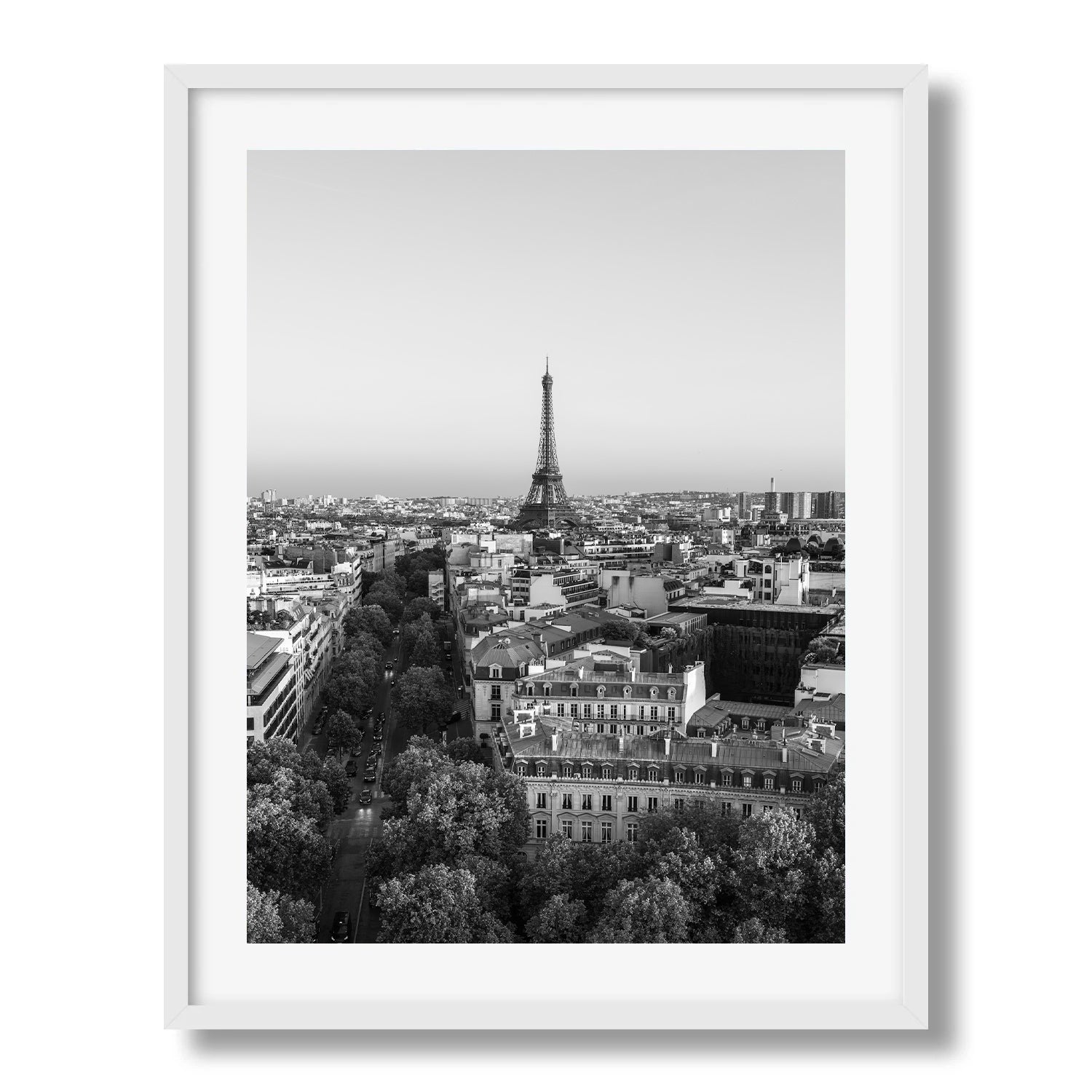 City of Love - Paris in Black & White Framed Print - Aerial by Peter Yan Studio