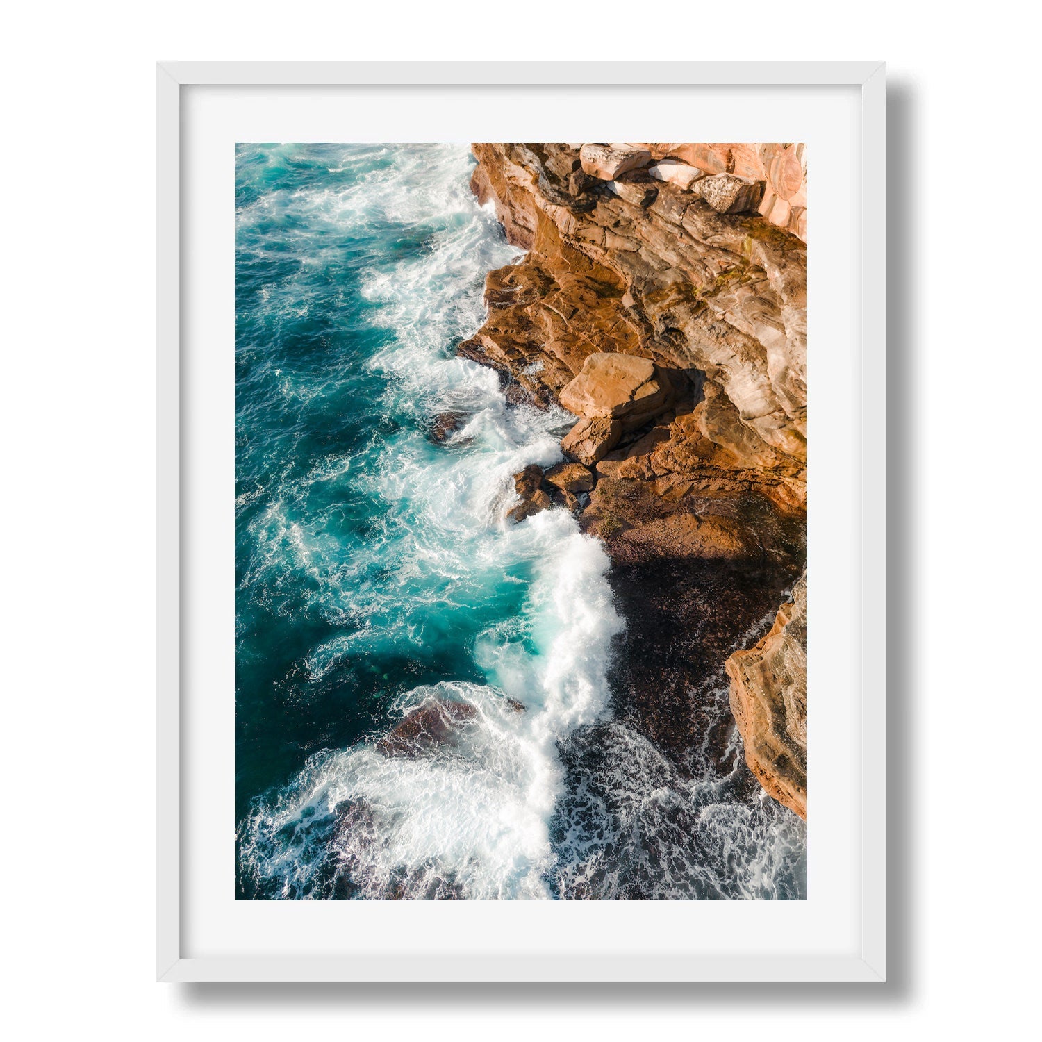 Coastal Waves Bronte Beach I Framed Print - Aerial by Peter Yan Studio