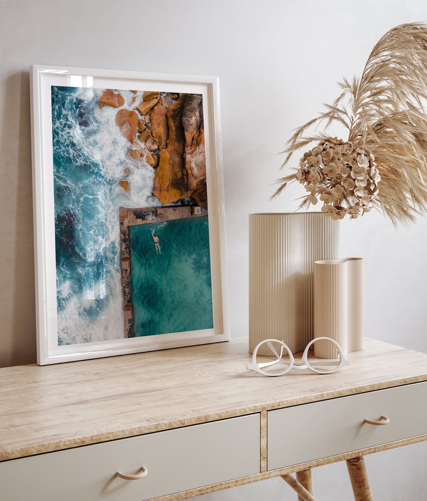 Coogee Beach Rock Pool - Peter Yan Studio Framed Photo Print Wall Art