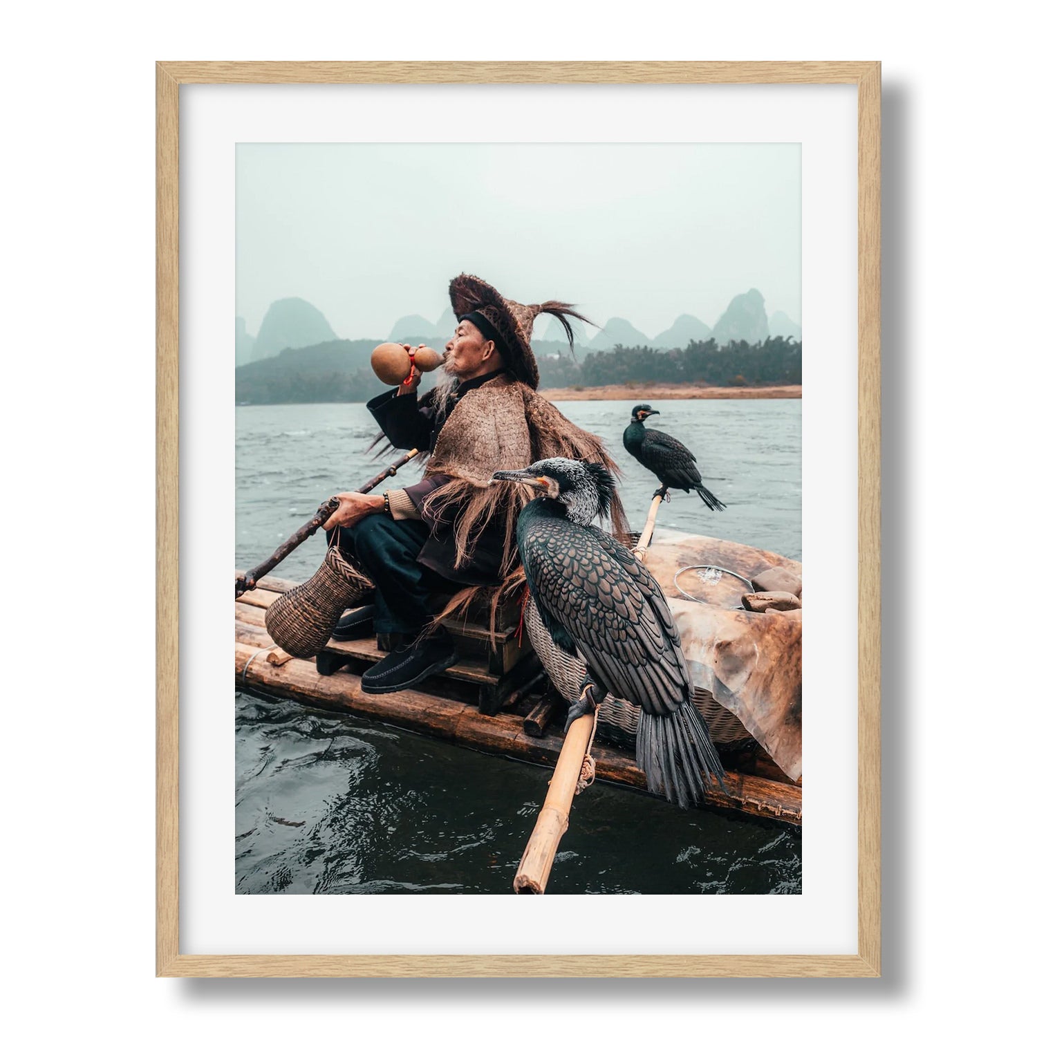 Cormorant Fisherman of Yangshuo I Framed Print - China by Peter Yan Studio