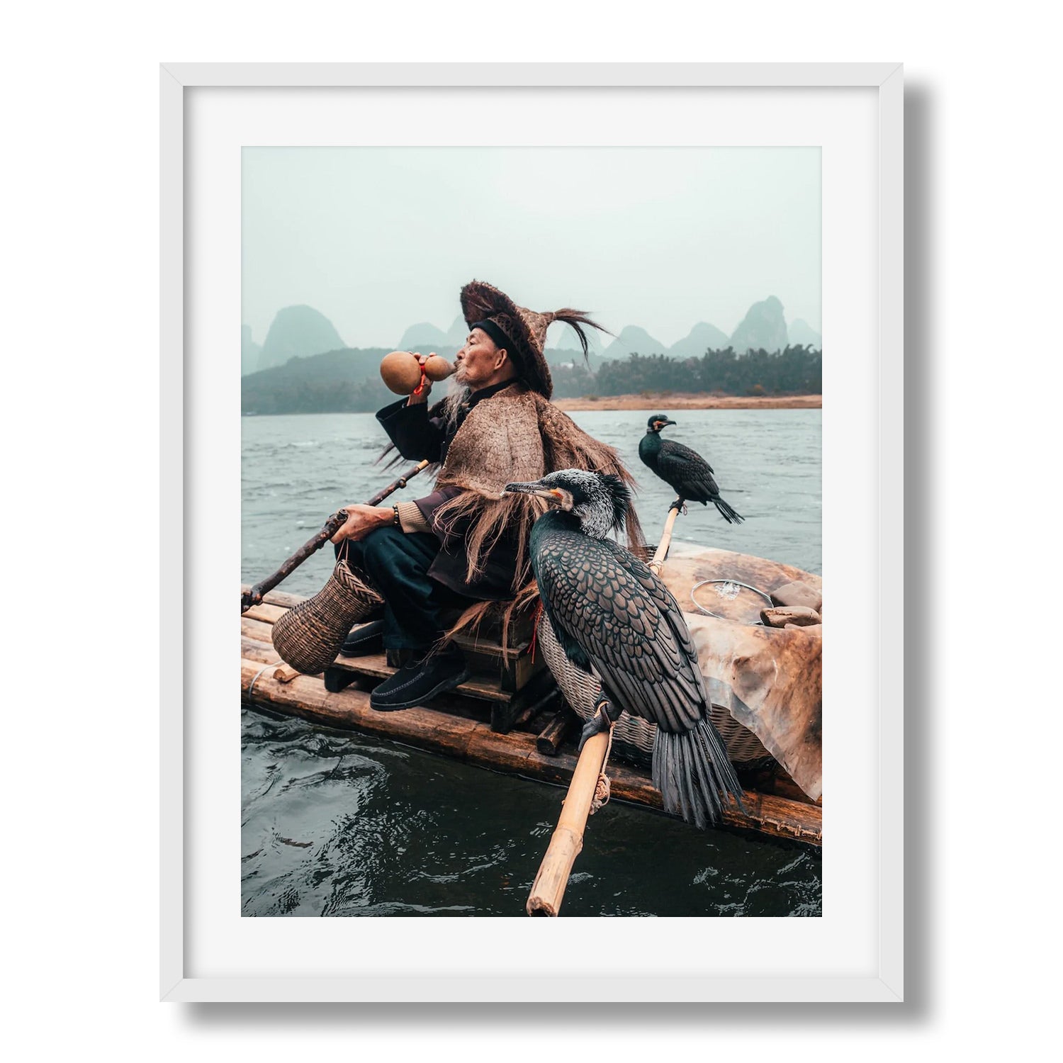 Cormorant Fisherman of Yangshuo I Framed Print - China by Peter Yan Studio