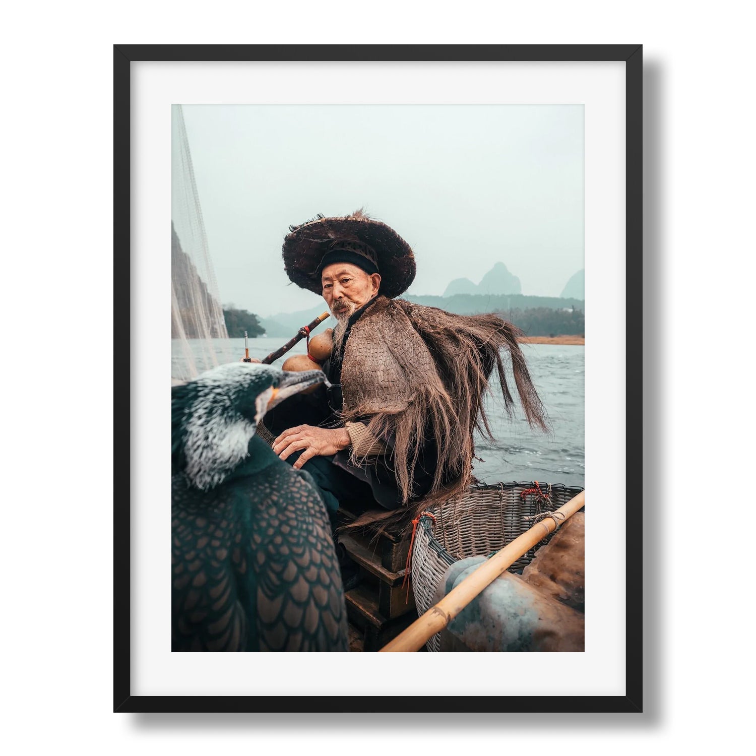 Cormorant Fisherman of Yangshuo III Framed Print - China by Peter Yan Studio