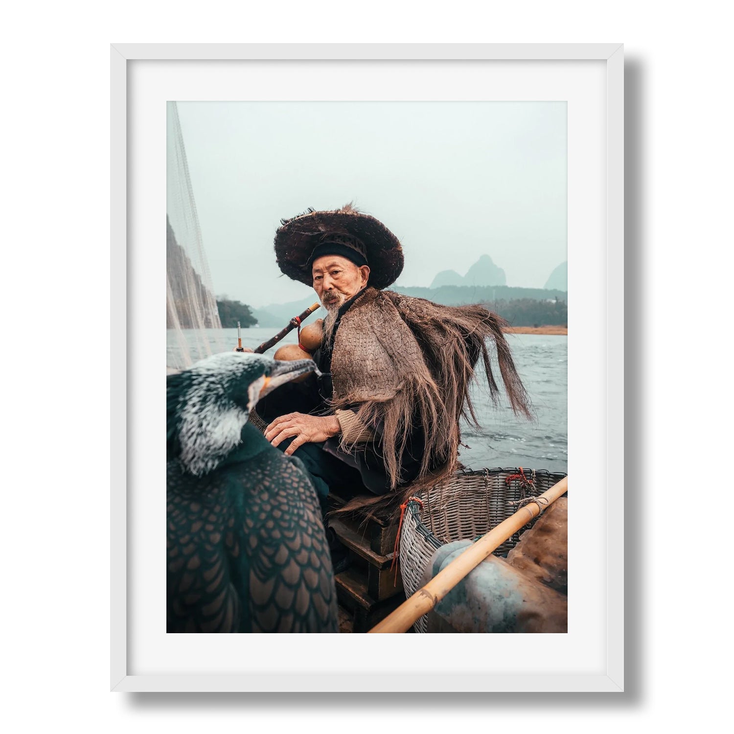 Cormorant Fisherman of Yangshuo III Framed Print - China by Peter Yan Studio