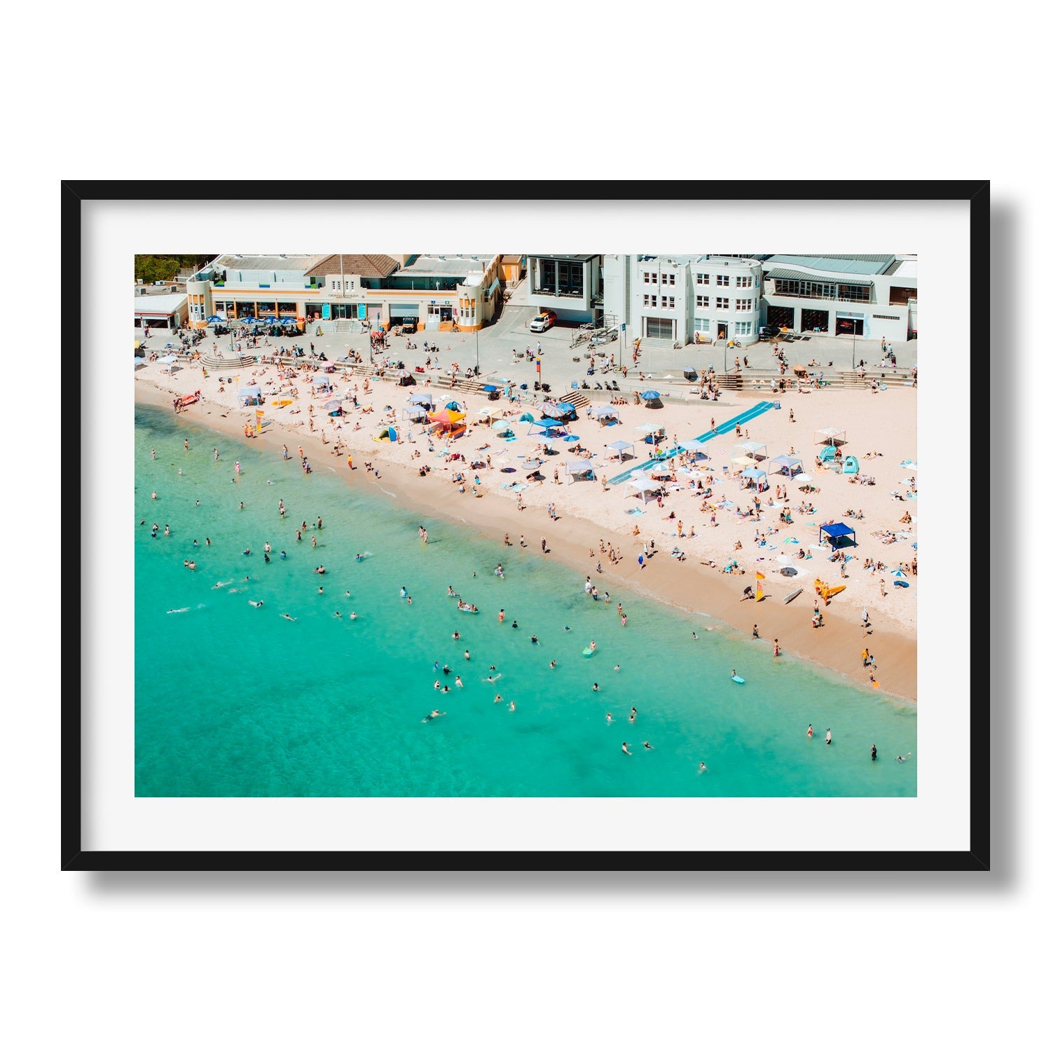 Cronulla Beach Summer Day I Framed Print - Aerial by Peter Yan Studio
