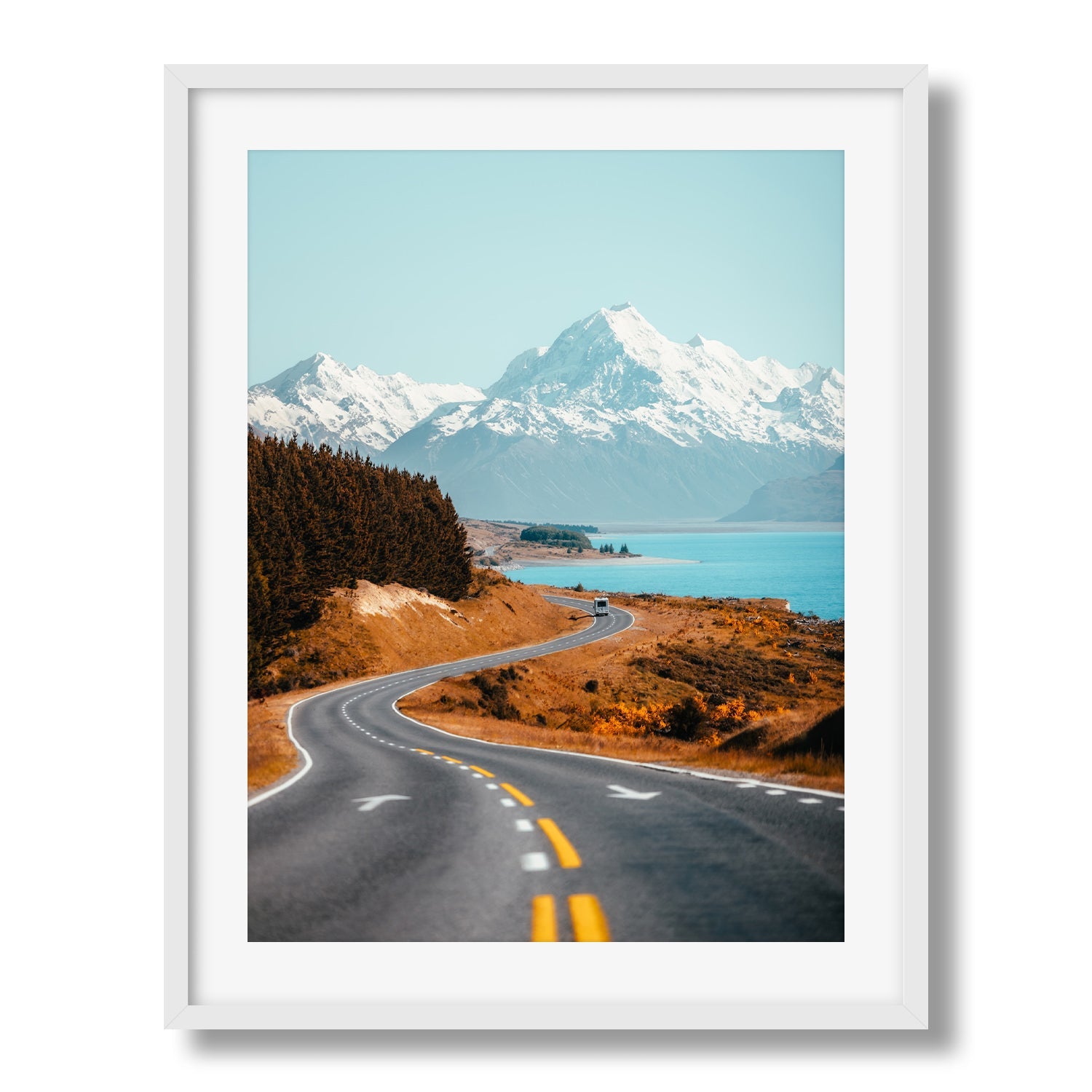 Curvy Road to Mt Cook II Framed Print - Framed Prints by Peter Yan Studio