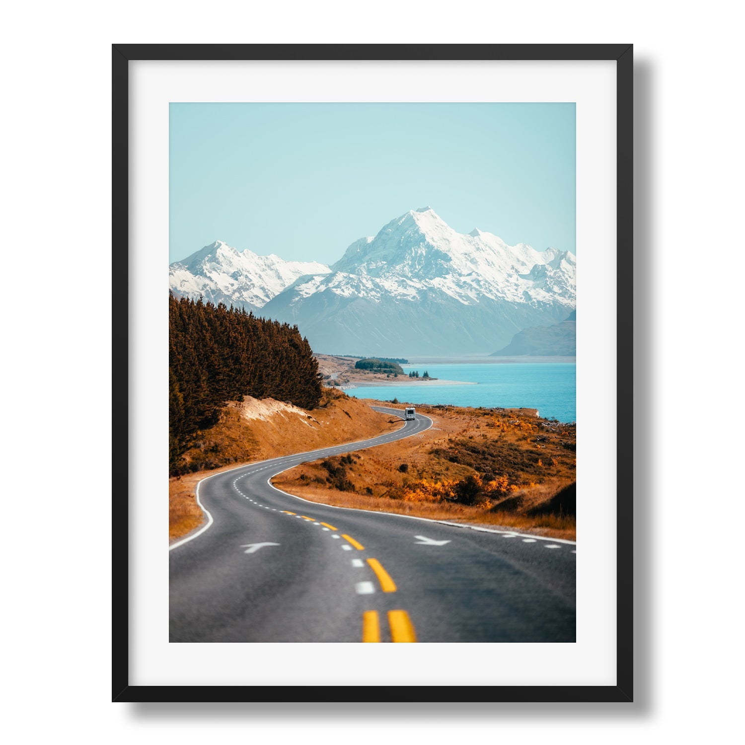 Curvy Road to Mt Cook II Framed Print - Framed Prints by Peter Yan Studio