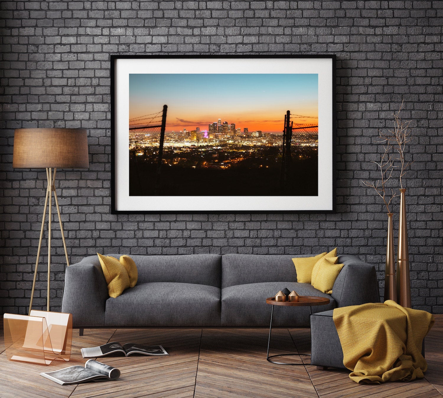 Downtown Los Angeles Sunset II - Peter Yan Studio Framed Photo Print Wall Art