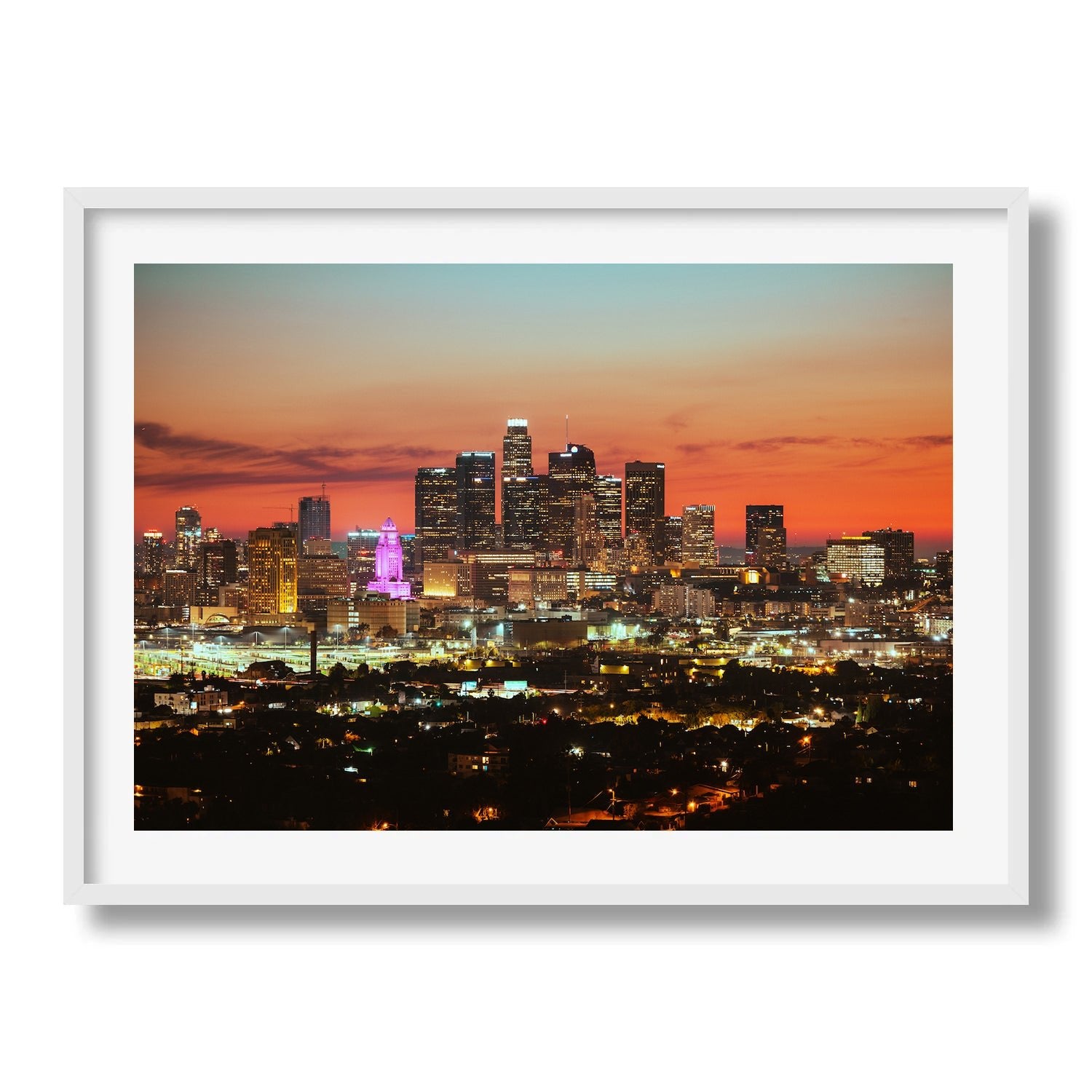 Downtown Los Angeles Sunset - Peter Yan Studio Framed Photo Print Wall Art