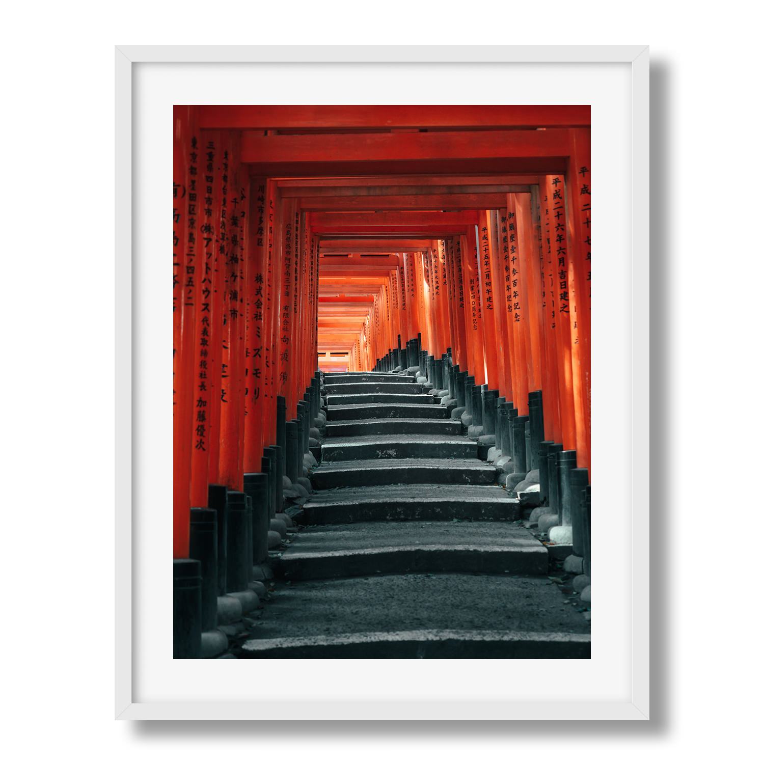 Fushimi Inari Shrine Torii Gates Framed Print - Architecture by Peter Yan Studio