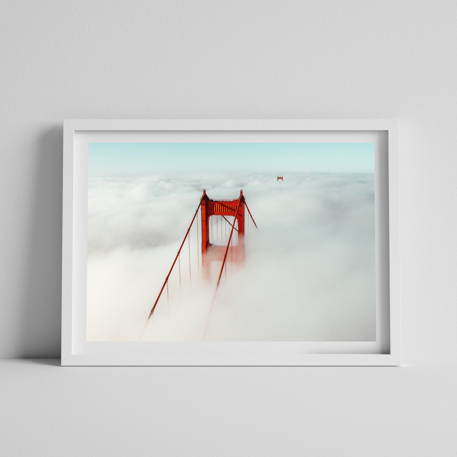 Golden Gate Bridge Through The Fog | Premium Framed Print - Peter Yan Studio