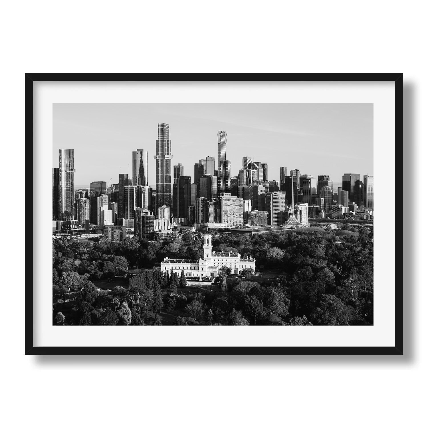 Government House Melbourne CBD Black & White Framed Print - Architecture by Peter Yan Studio