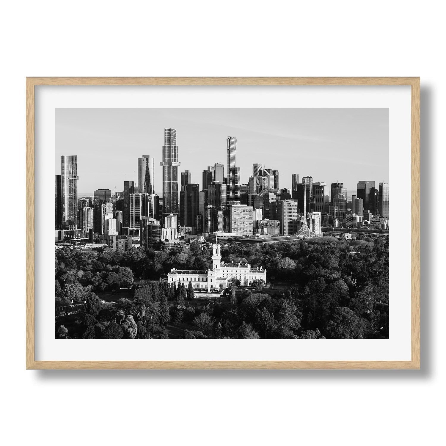 Government House Melbourne CBD Black & White Framed Print - Architecture by Peter Yan Studio