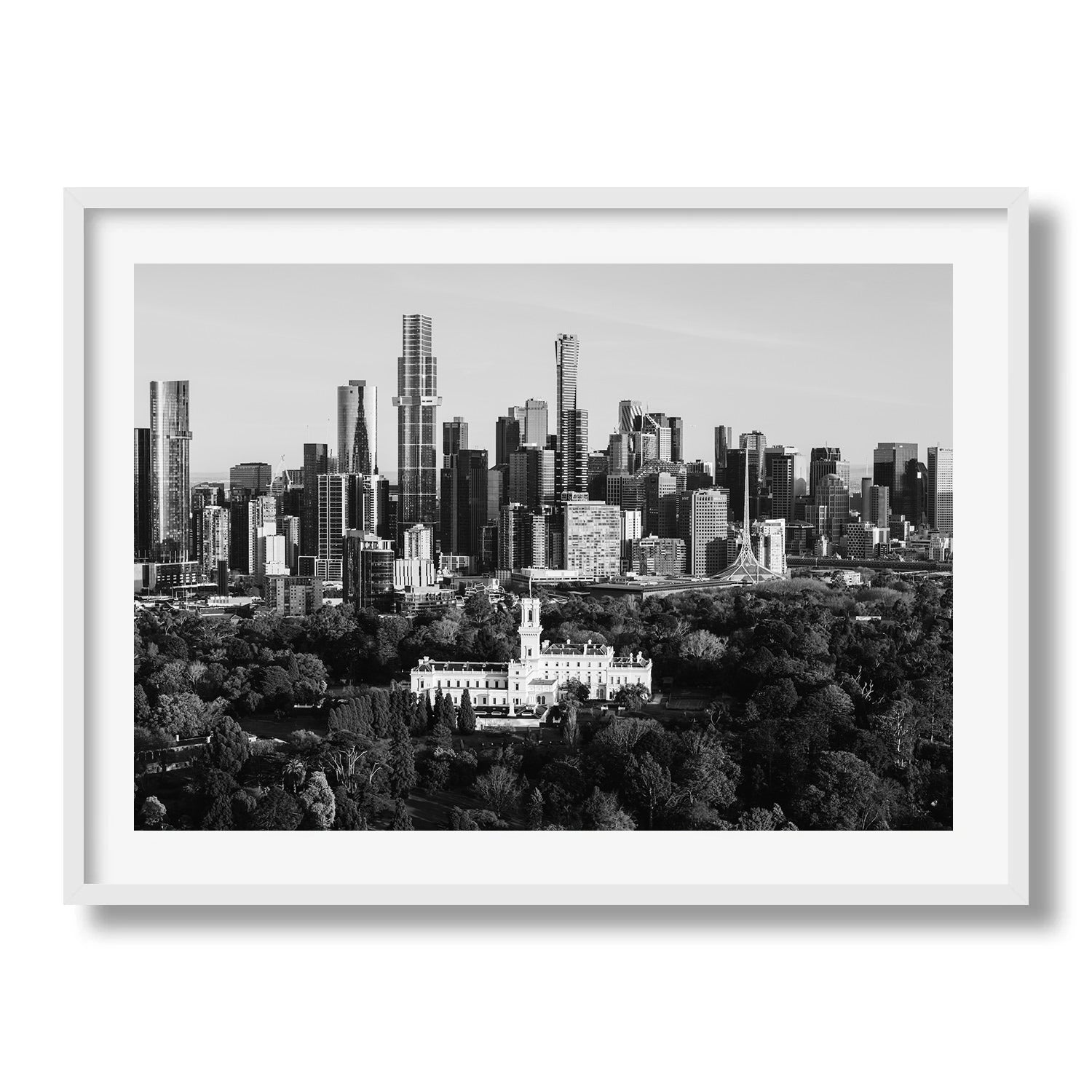 Government House Melbourne CBD Black & White Framed Print - Architecture by Peter Yan Studio