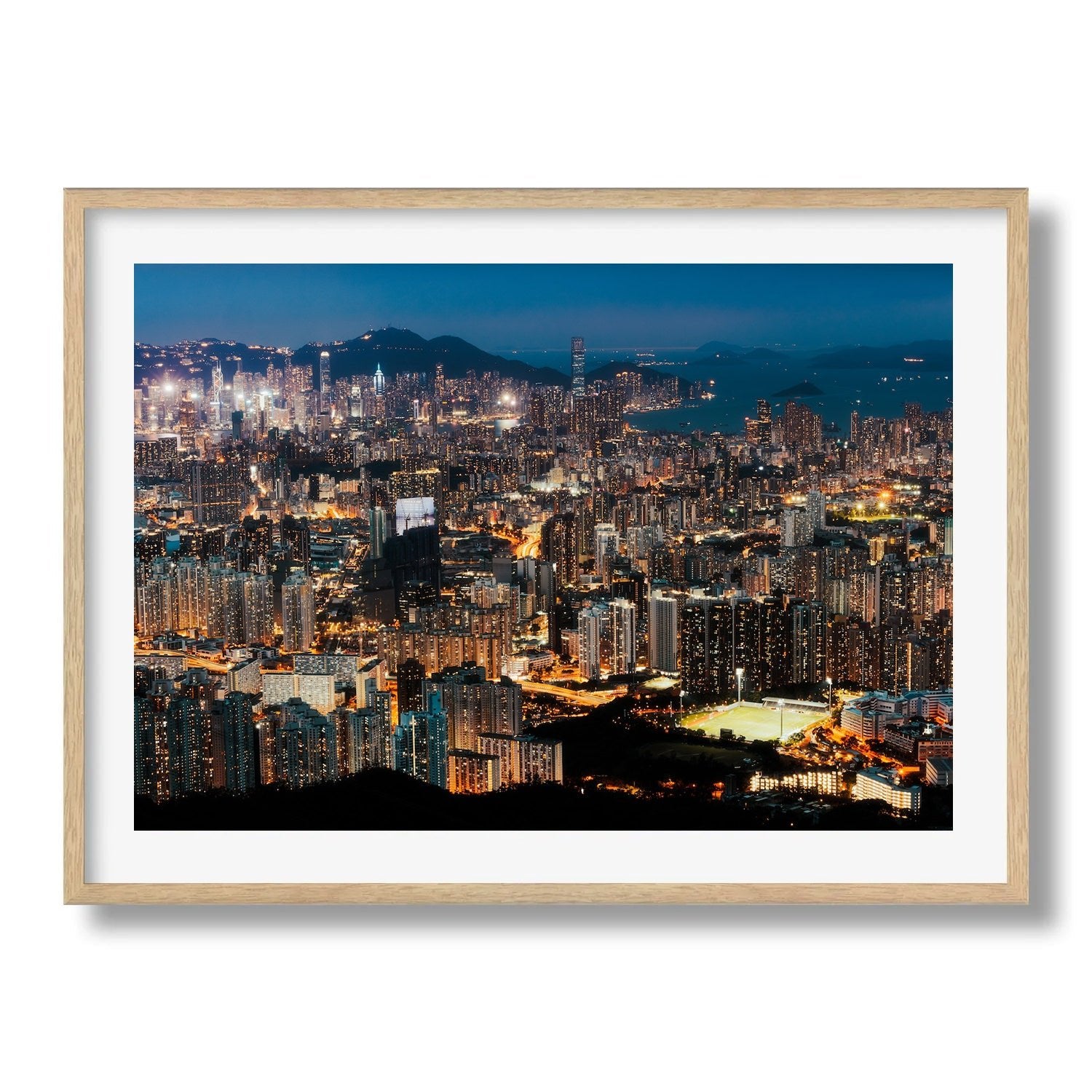 Hong Kong Blue Hour From Kowloon Peak II - Peter Yan Studio Framed Photo Print Wall Art