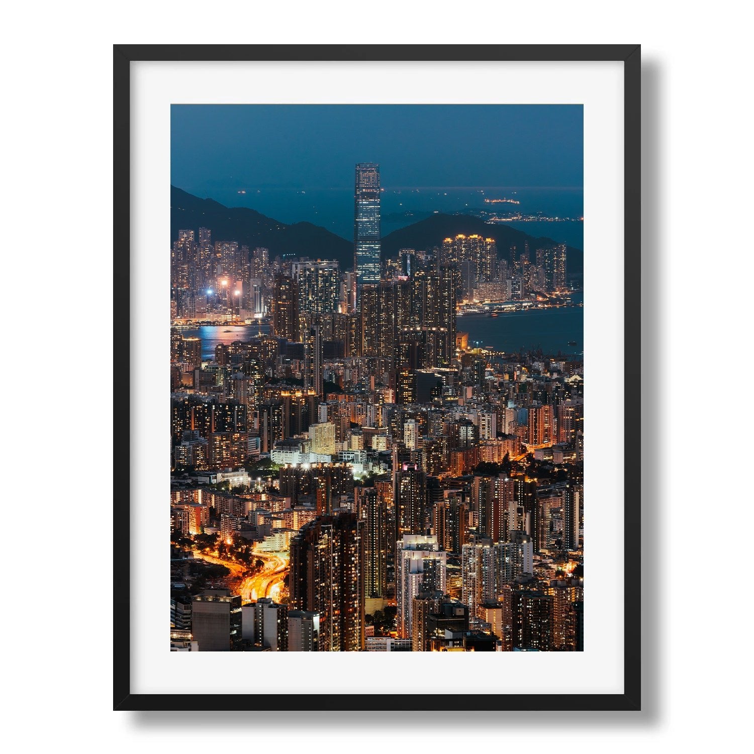 Hong Kong Blue Hour From Kowloon Peak Framed Print - Architecture by Peter Yan Studio