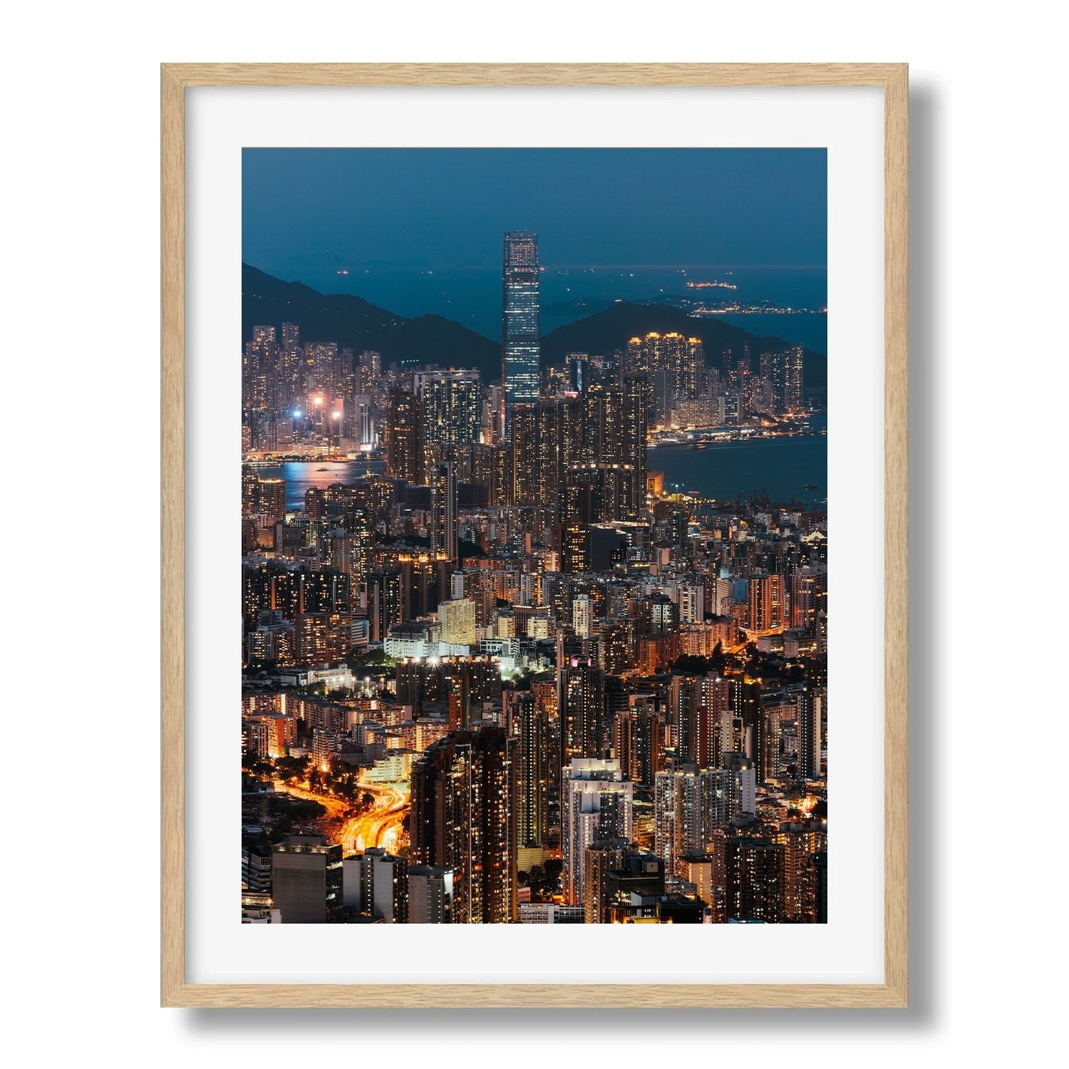 Hong Kong Blue Hour From Kowloon Peak Framed Print - Architecture by Peter Yan Studio
