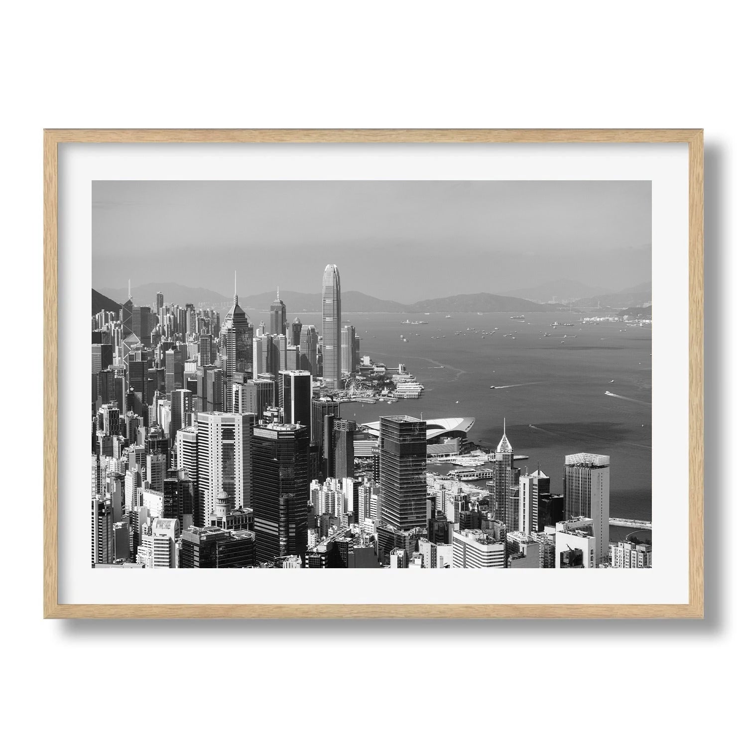 Hong Kong Central Skyline in Black & White - Peter Yan Studio