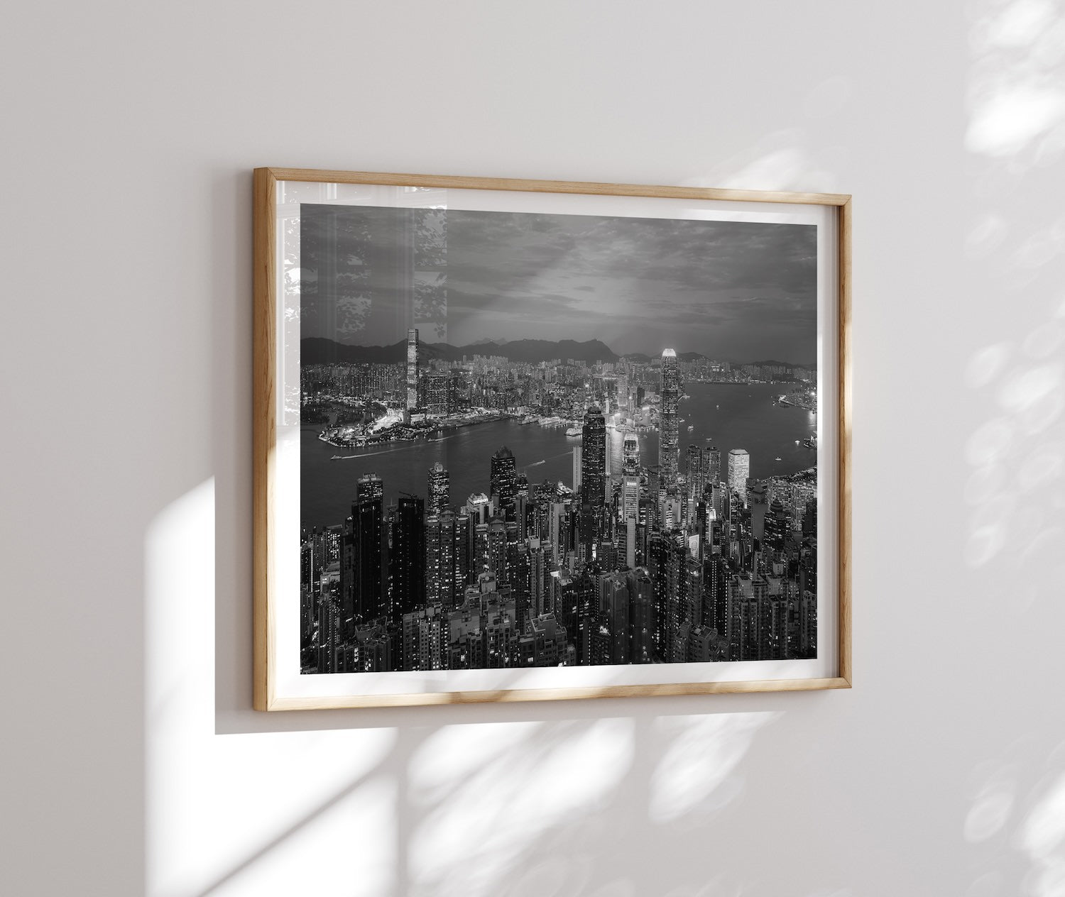 Hong Kong Skyline in Black & White - Peter Yan Studio Framed Photo Print Wall Art