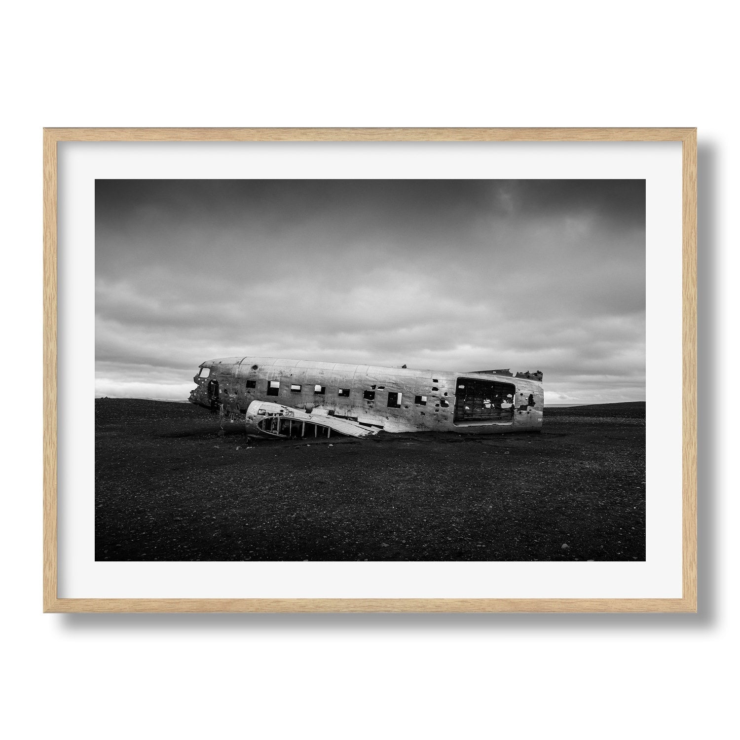 Iceland Plane Wreck Framed Print - Beach by Peter Yan Studio