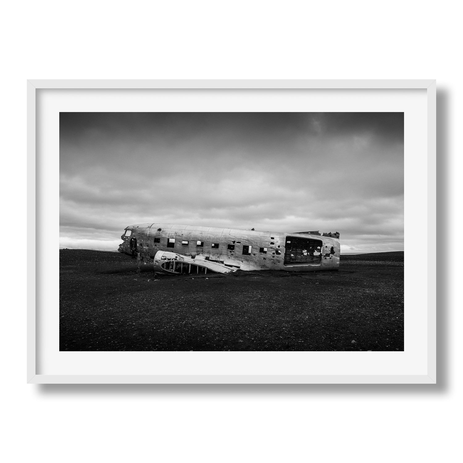 Iceland Plane Wreck Framed Print - Beach by Peter Yan Studio