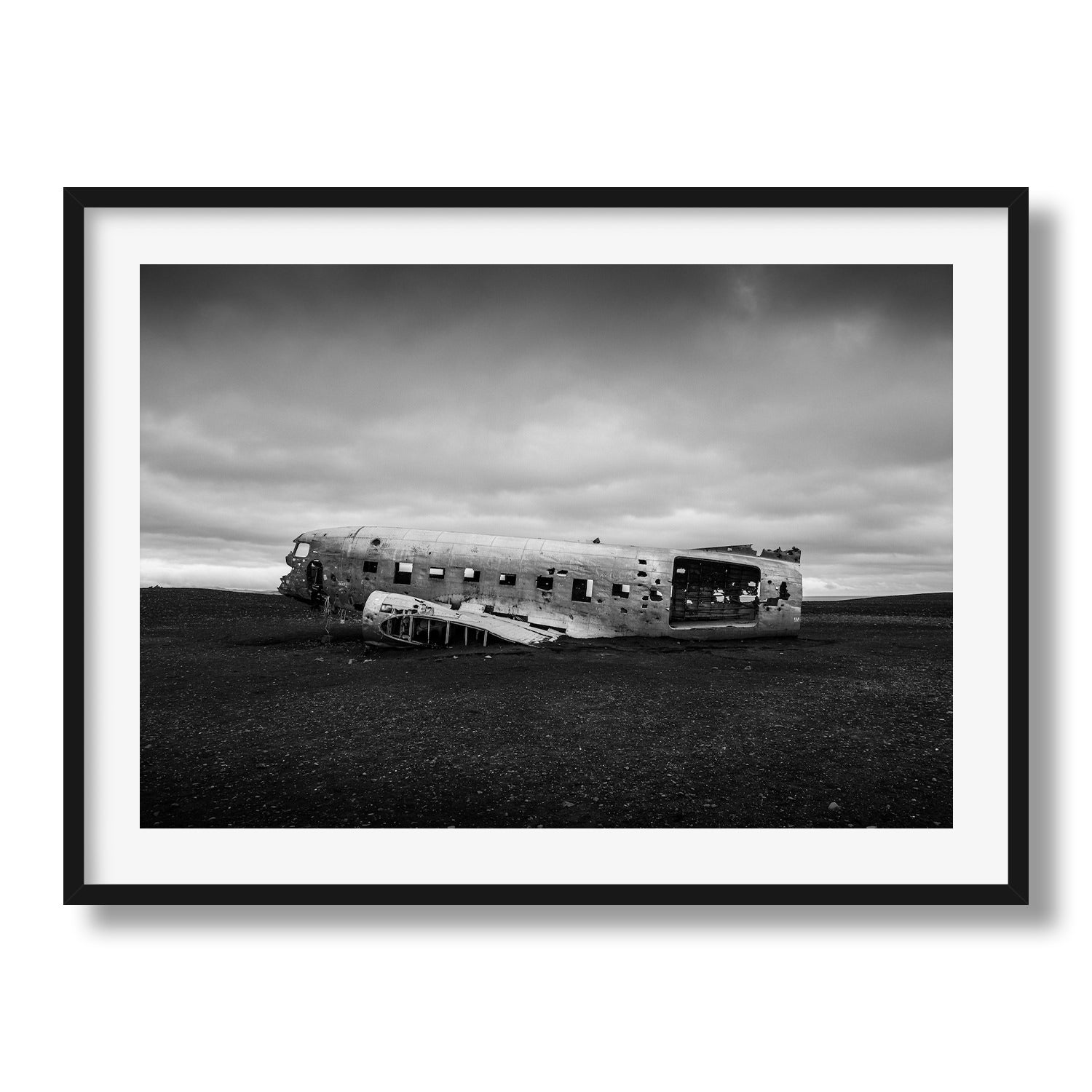 Iceland Plane Wreck Framed Print - Beach by Peter Yan Studio