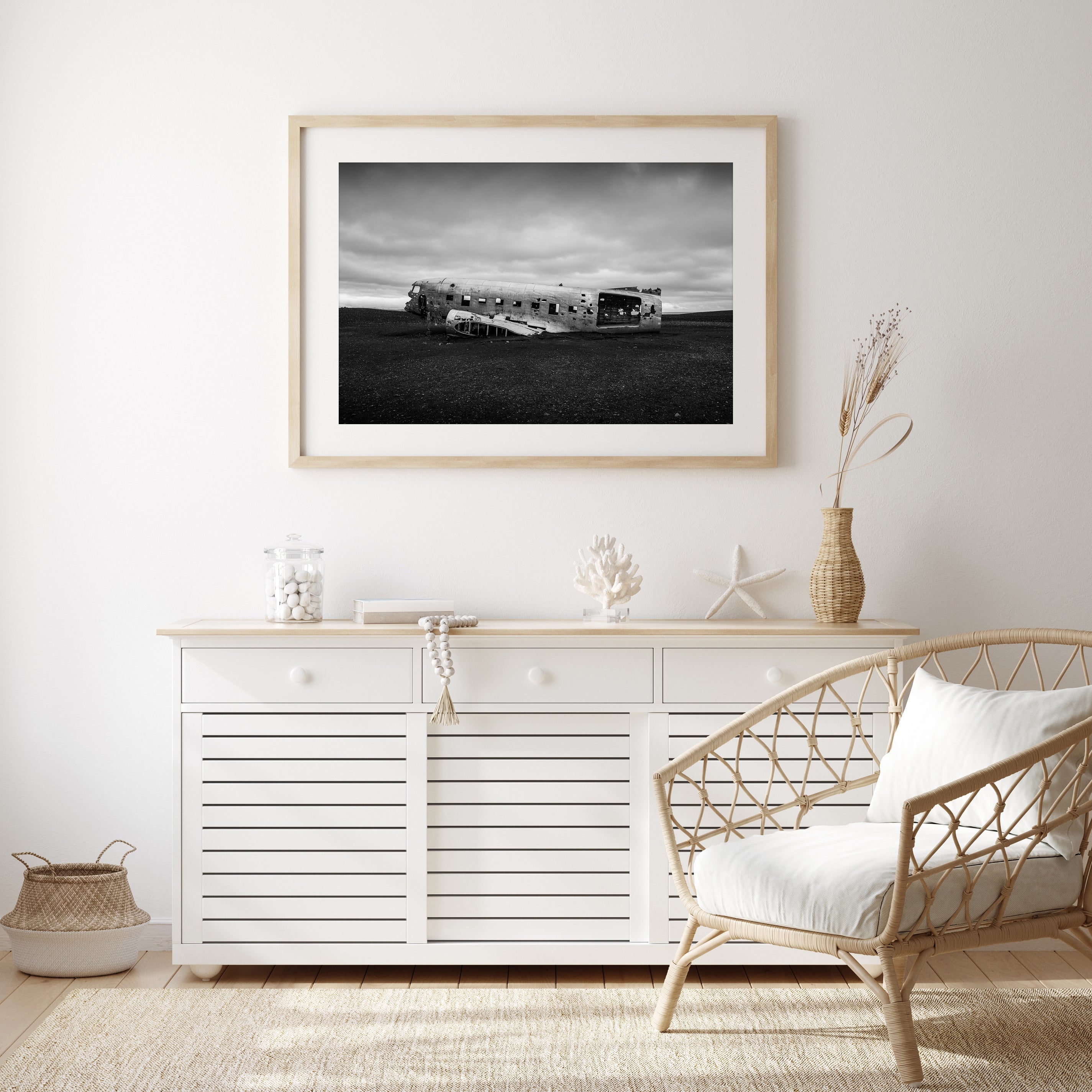 Iceland Plane Wreck Framed Print - Beach by Peter Yan Studio