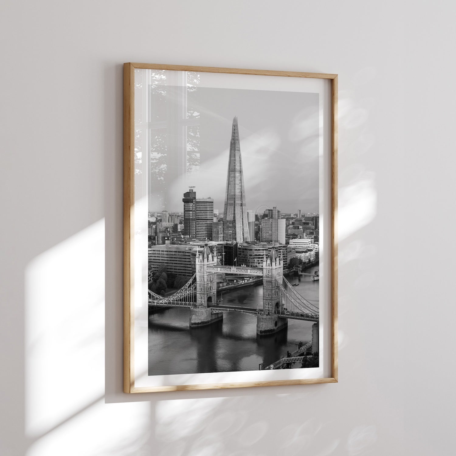 London Tower Bridge and The Shard Black & White - Peter Yan Studio Framed Photo Print Wall Art