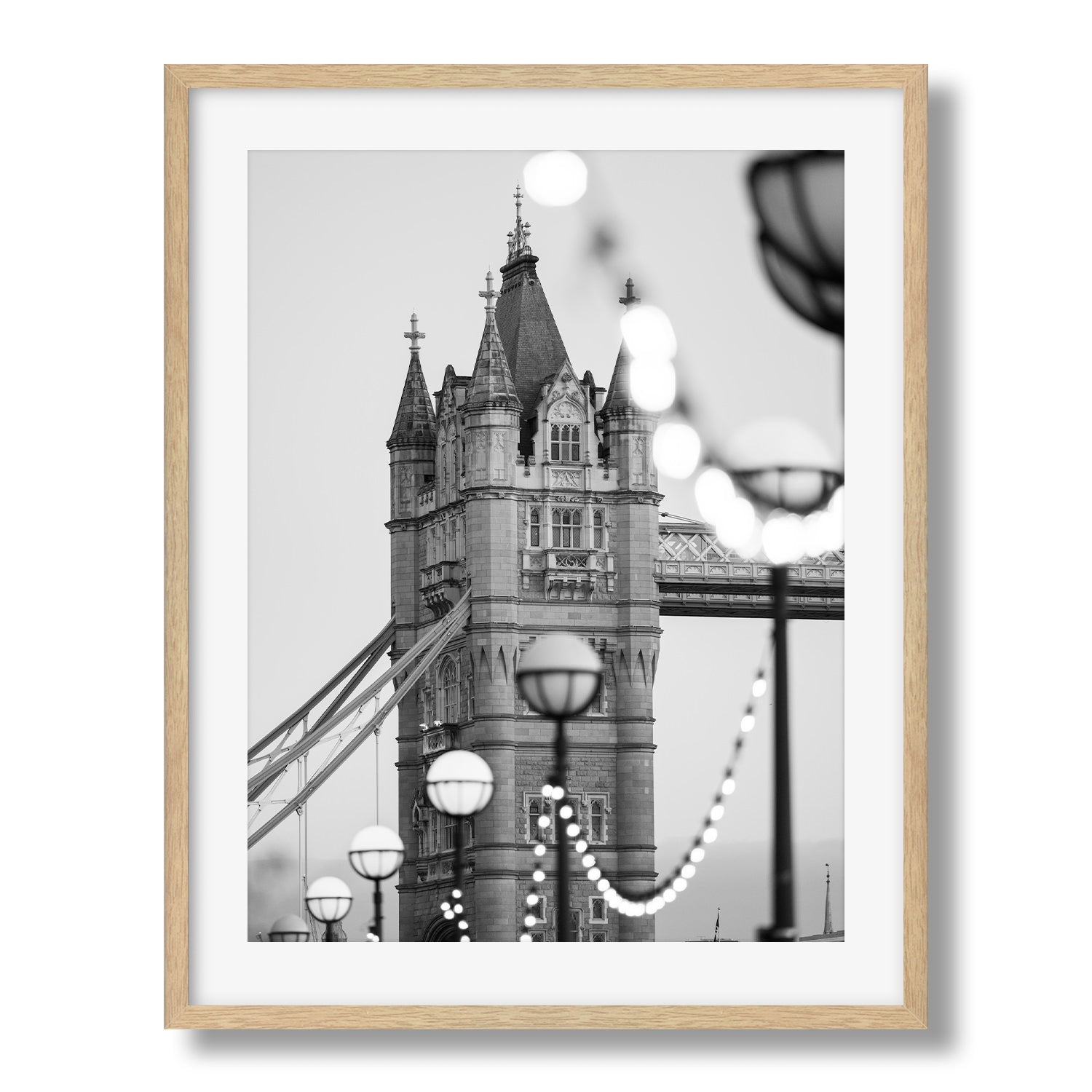London Tower Bridge Lights Black & White - Peter Yan Studio
