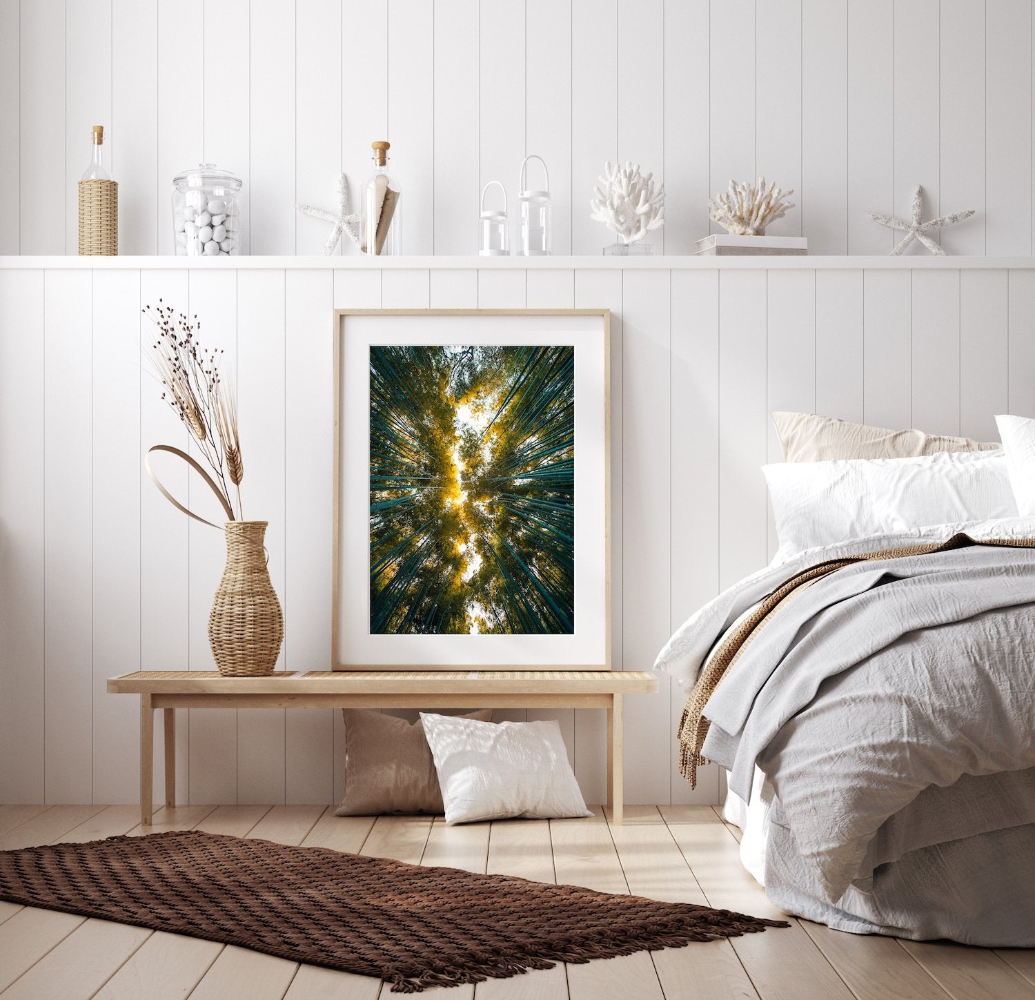 Looking Up The Bamboo Grove, Kyoto Japan - Peter Yan Studio Framed Photo Print Wall Art